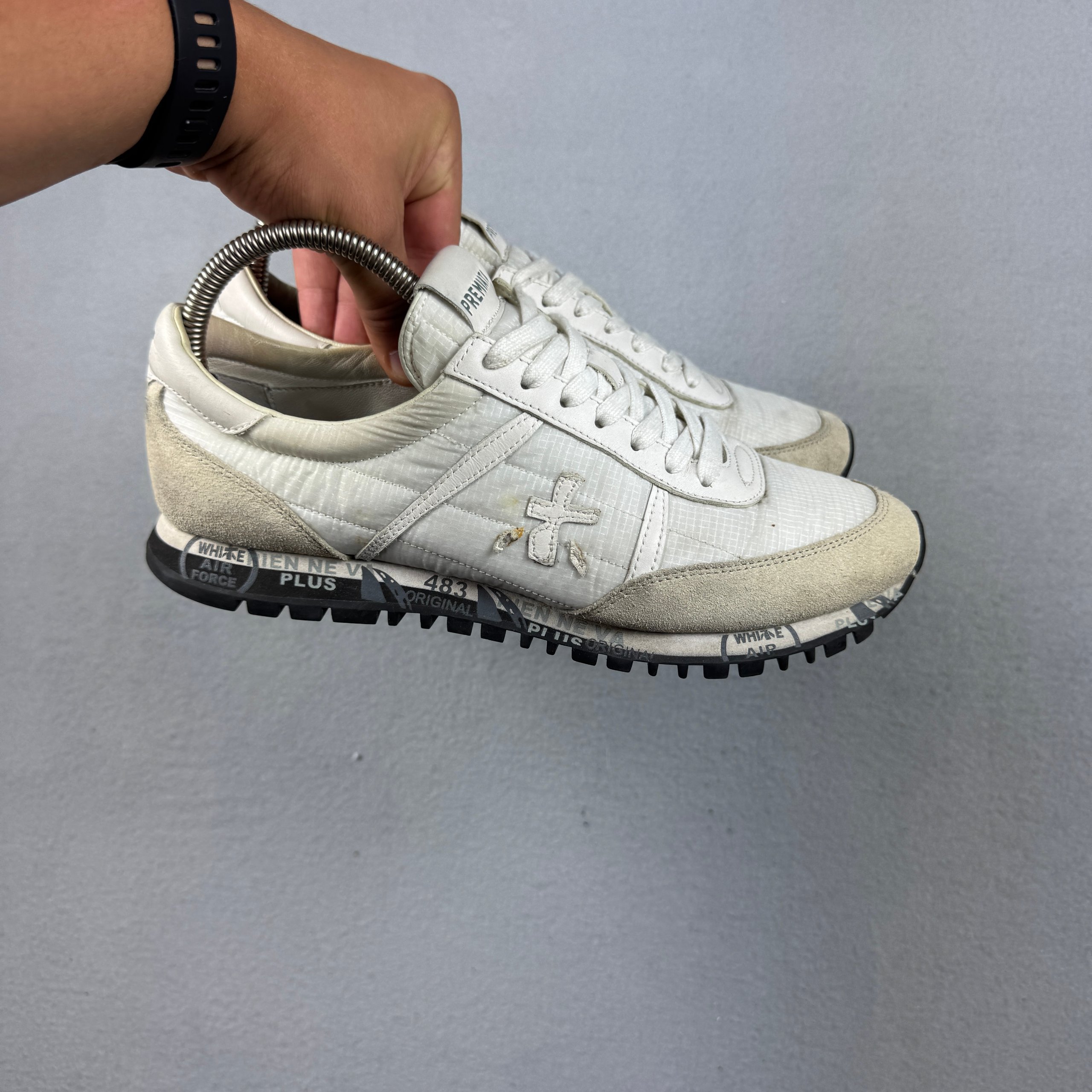 Premiata Var.3136 White & Beige Nylon Sneakers Sizse 40 / 26cm image 2