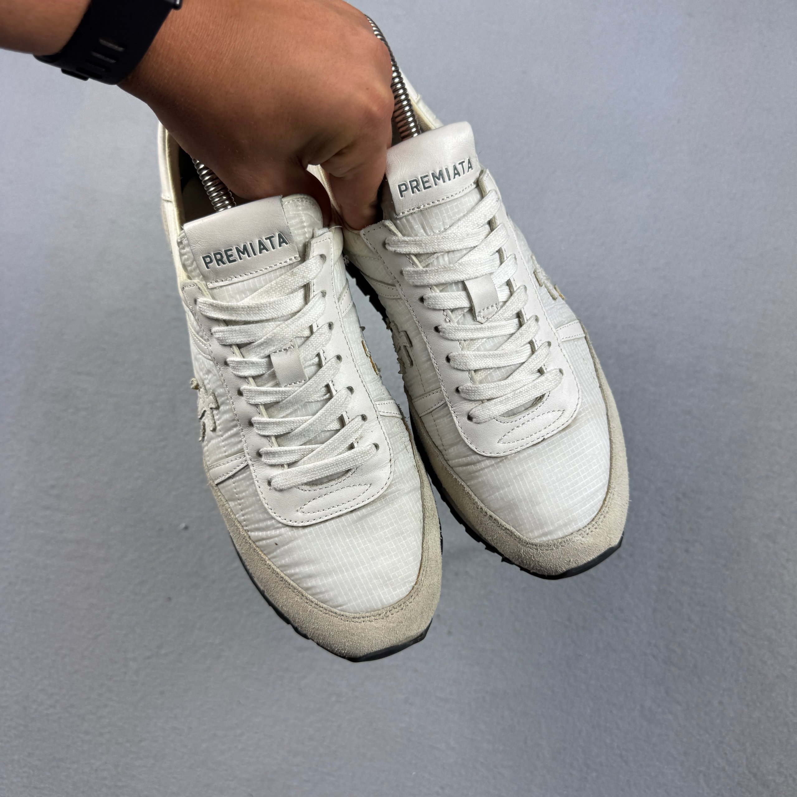 Premiata Var.3136 White & Beige Nylon Sneakers Sizse 40 / 26cm image 3