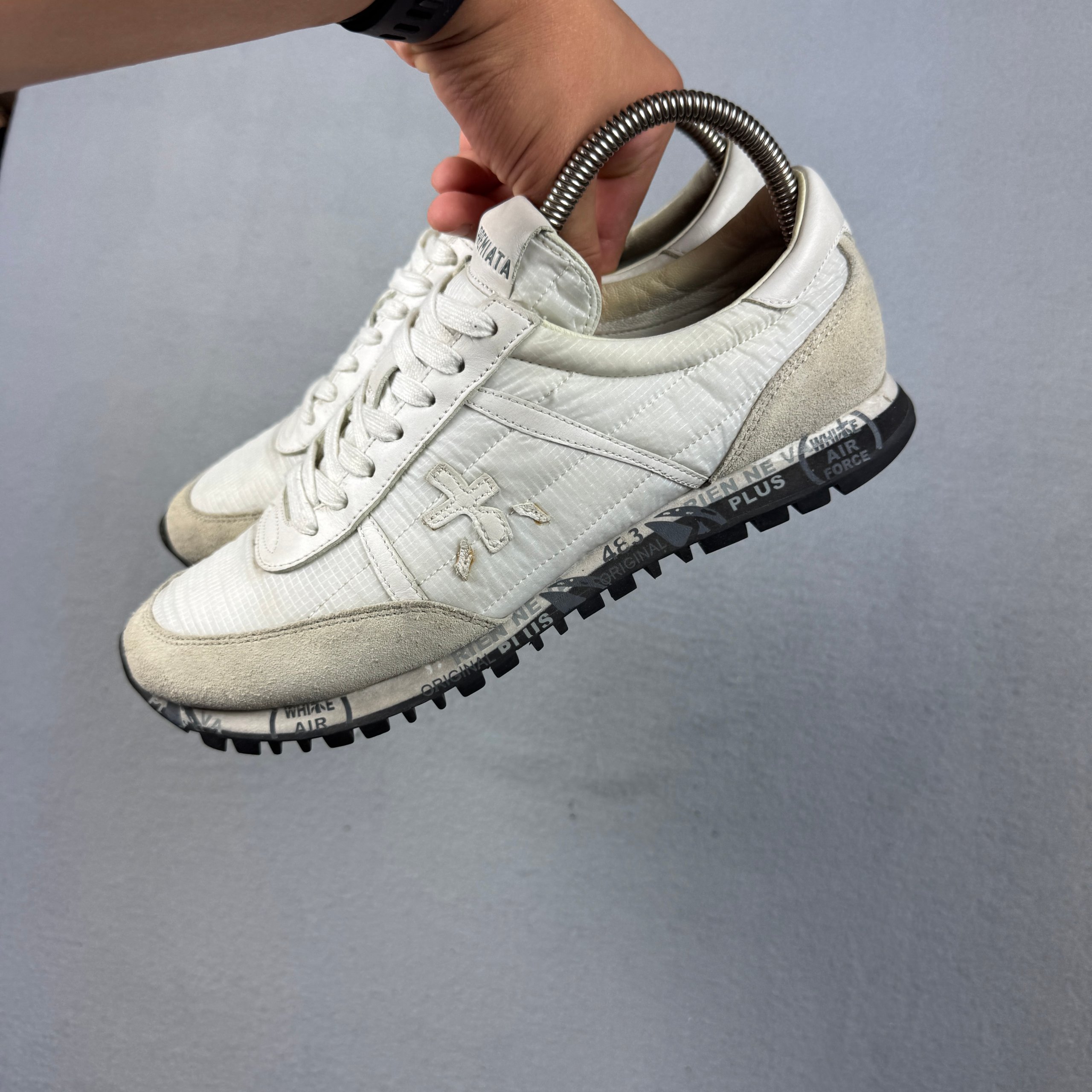 Premiata Var.3136 White & Beige Nylon Sneakers Sizse 40 / 26cm image 4