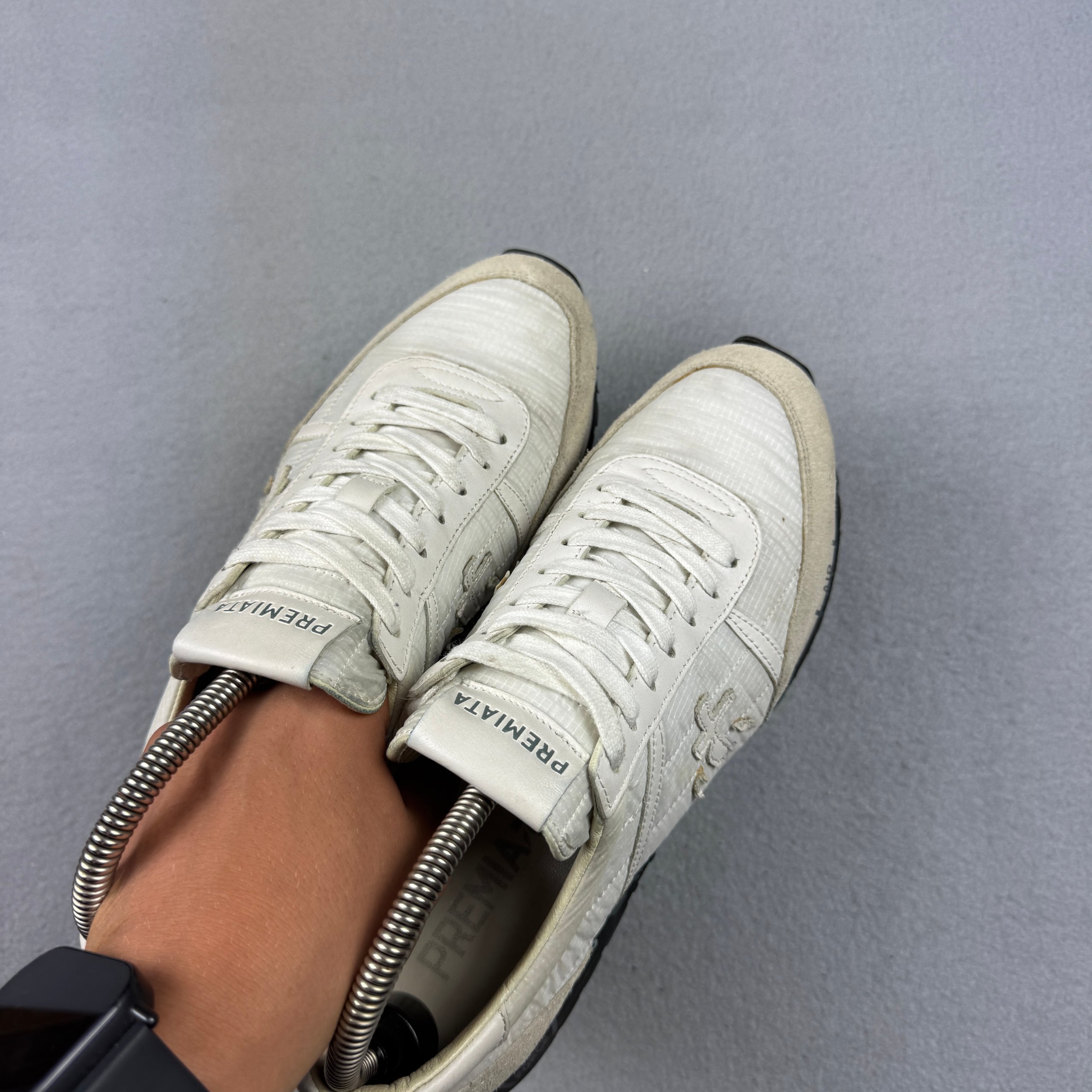 Premiata Var.3136 White & Beige Nylon Sneakers Sizse 40 / 26cm image 8