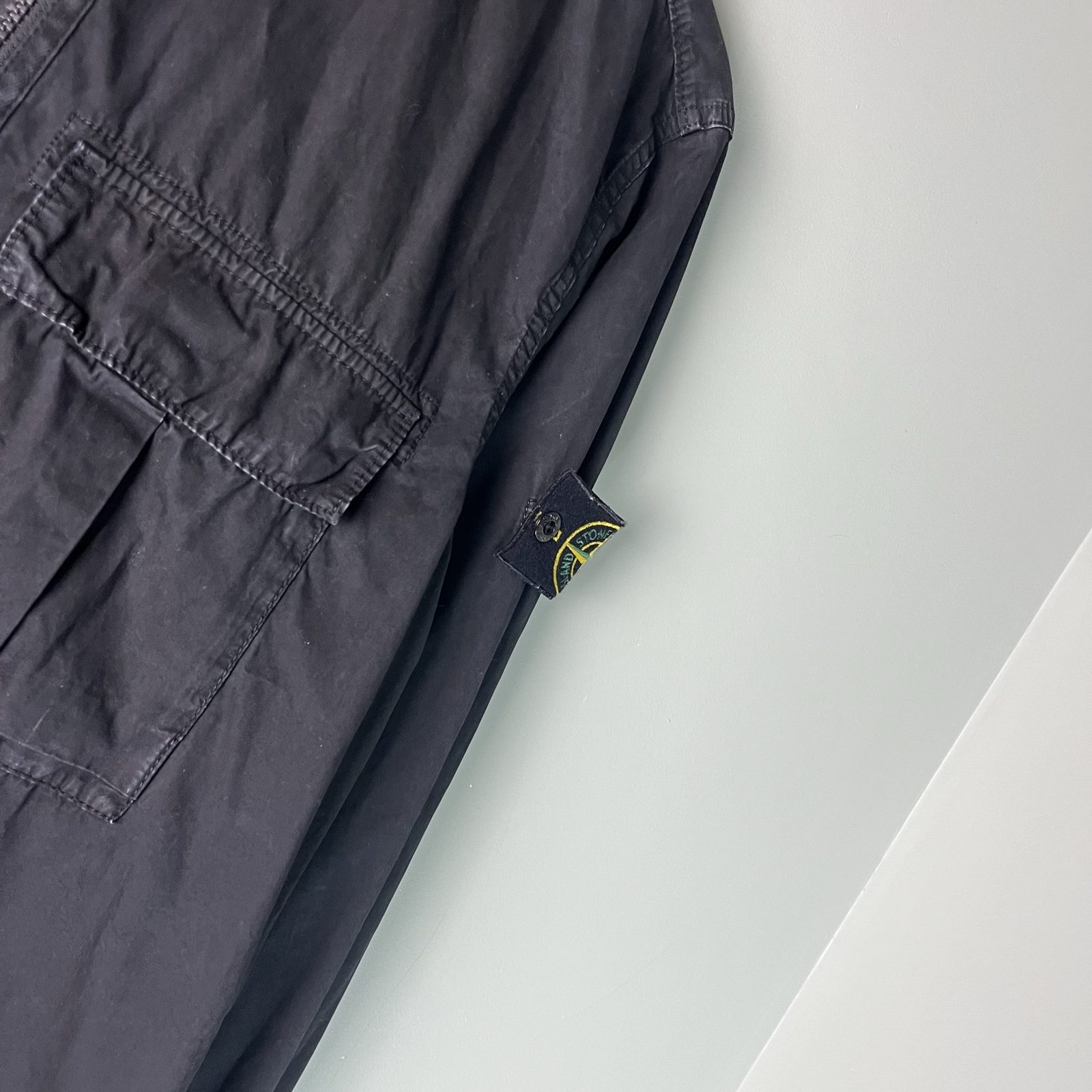 Stone Island Black Cotton Overshirt Large Chest Pocket image 3