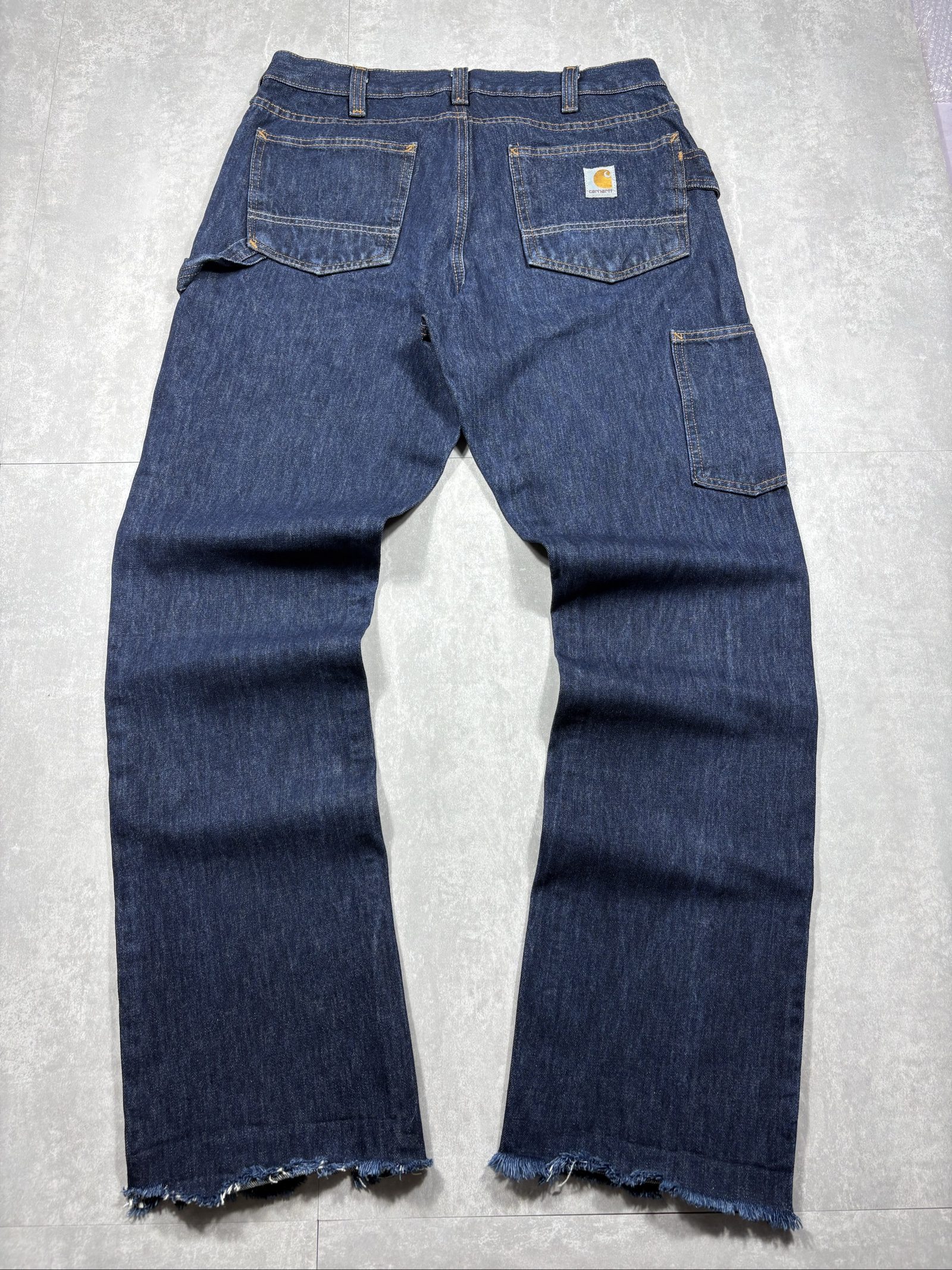 Carhartt Men's Dark Blue Denim Relaxed Fit Carpenter Jeans W32