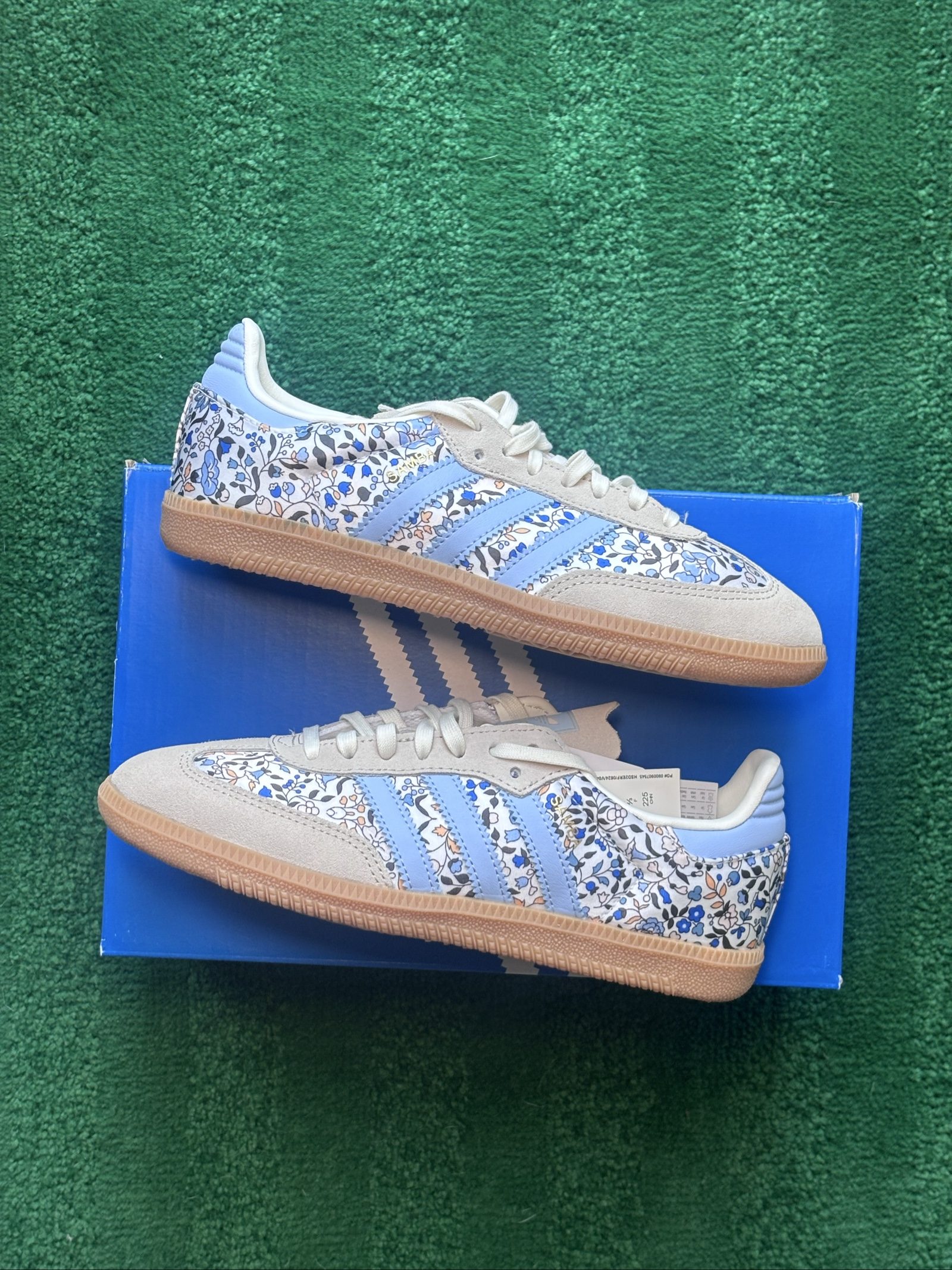 UK 4 Juniors adidas Samba OG x Liberty London Floral Blue | New