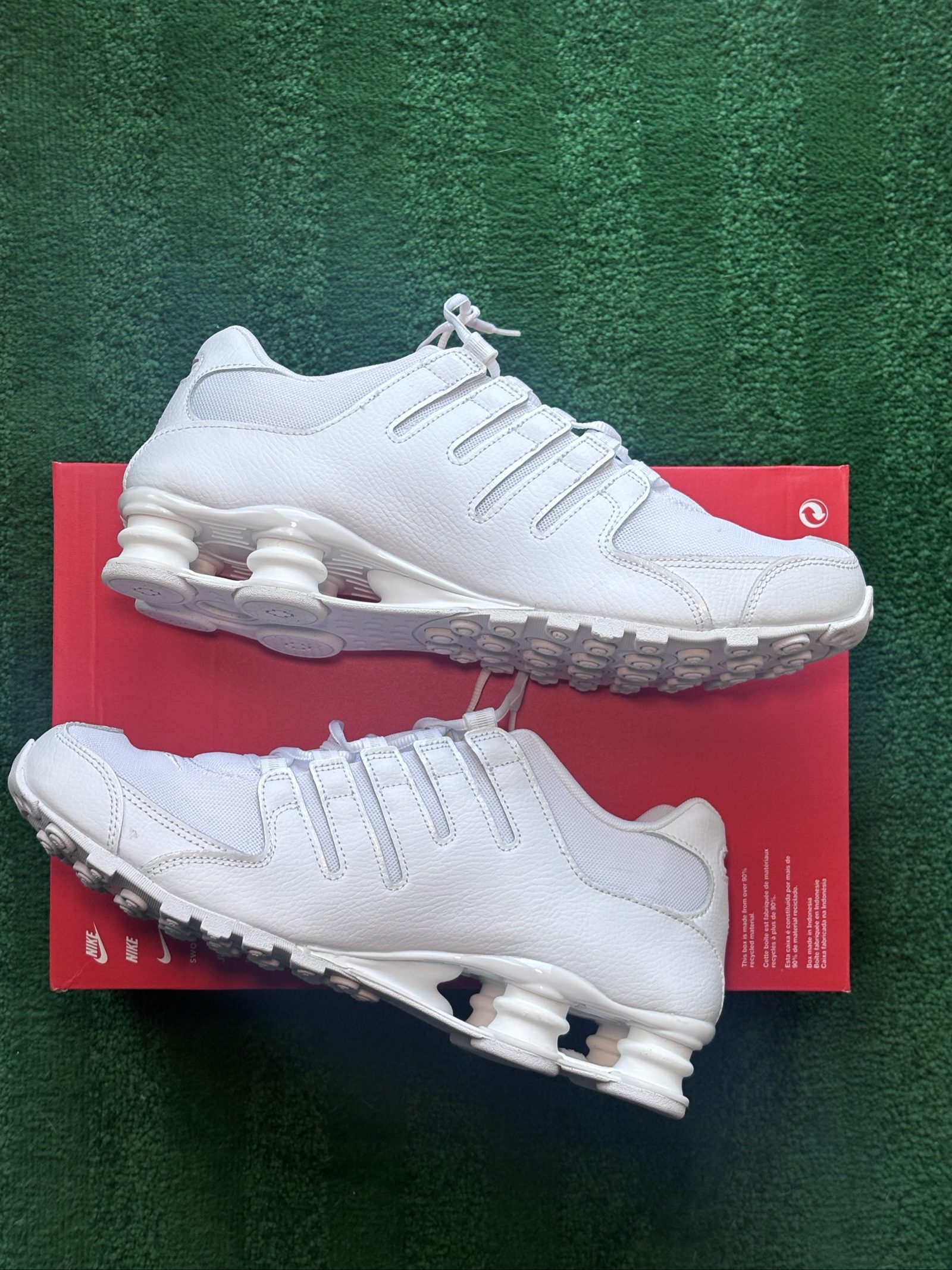 UK 10 Nike Shox NZ | Triple White IQ8623-100 | New image 2