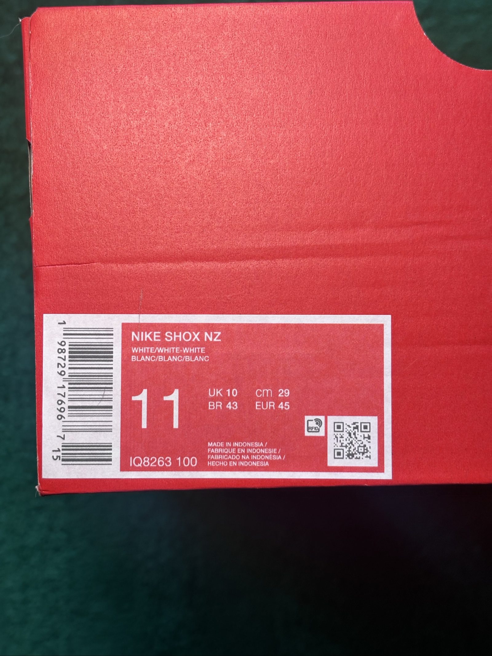 UK 10 Nike Shox NZ | Triple White IQ8623-100 | New image 6