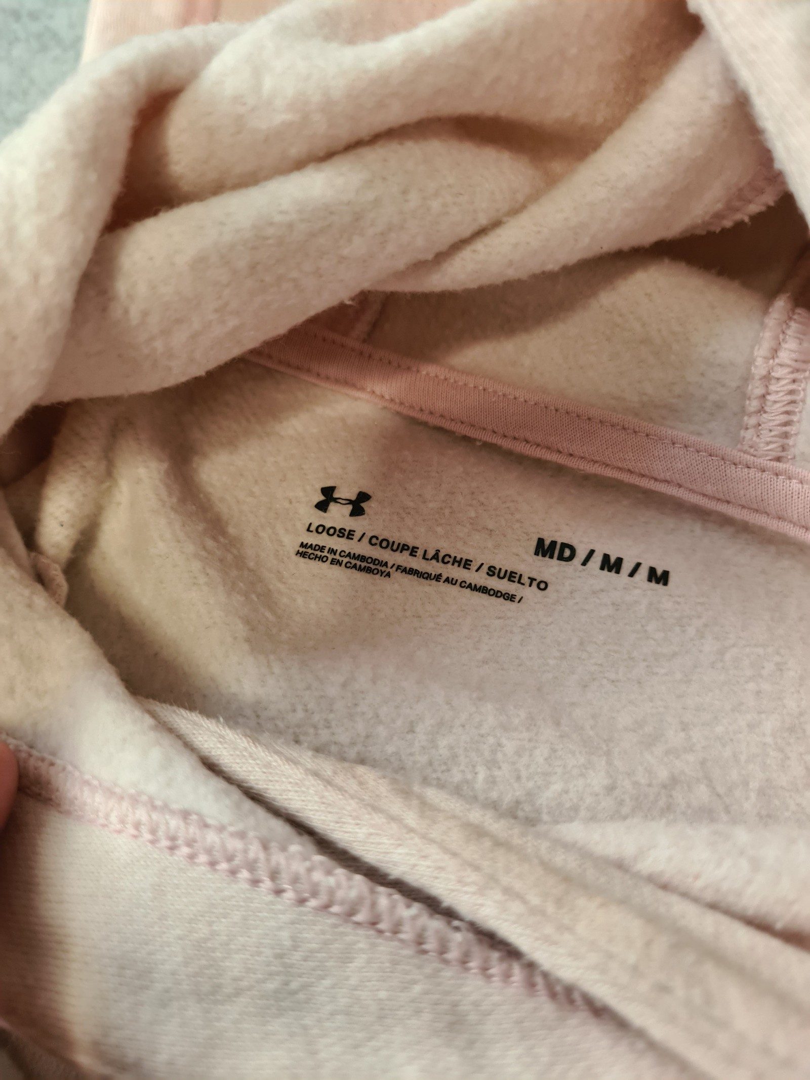 Under Armour Women’s Pink & Beige Pullover Hoodie Medium 1175 image 4