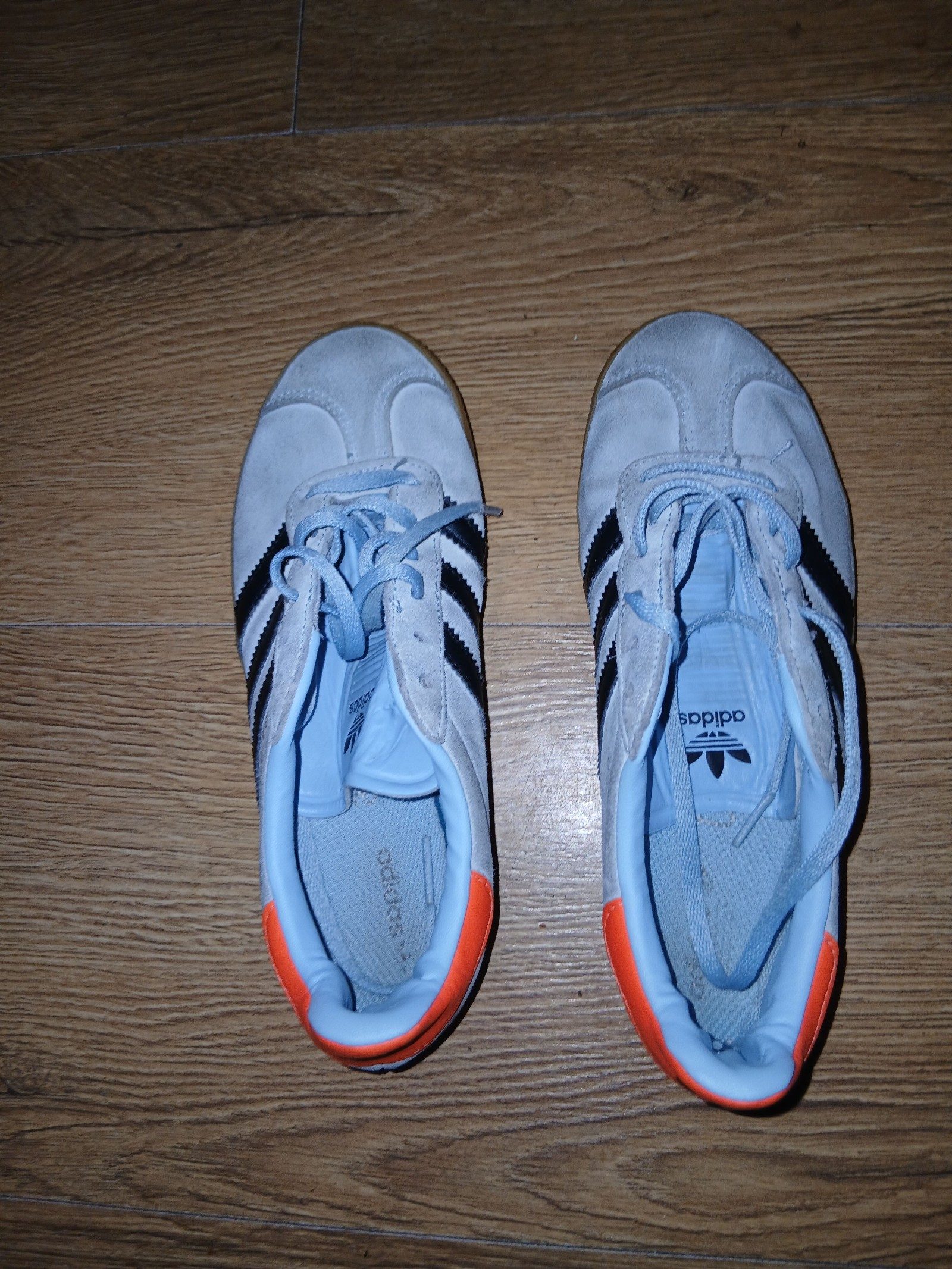 Adidas White & Black & Orange Suede Kids' Trainers UK 2