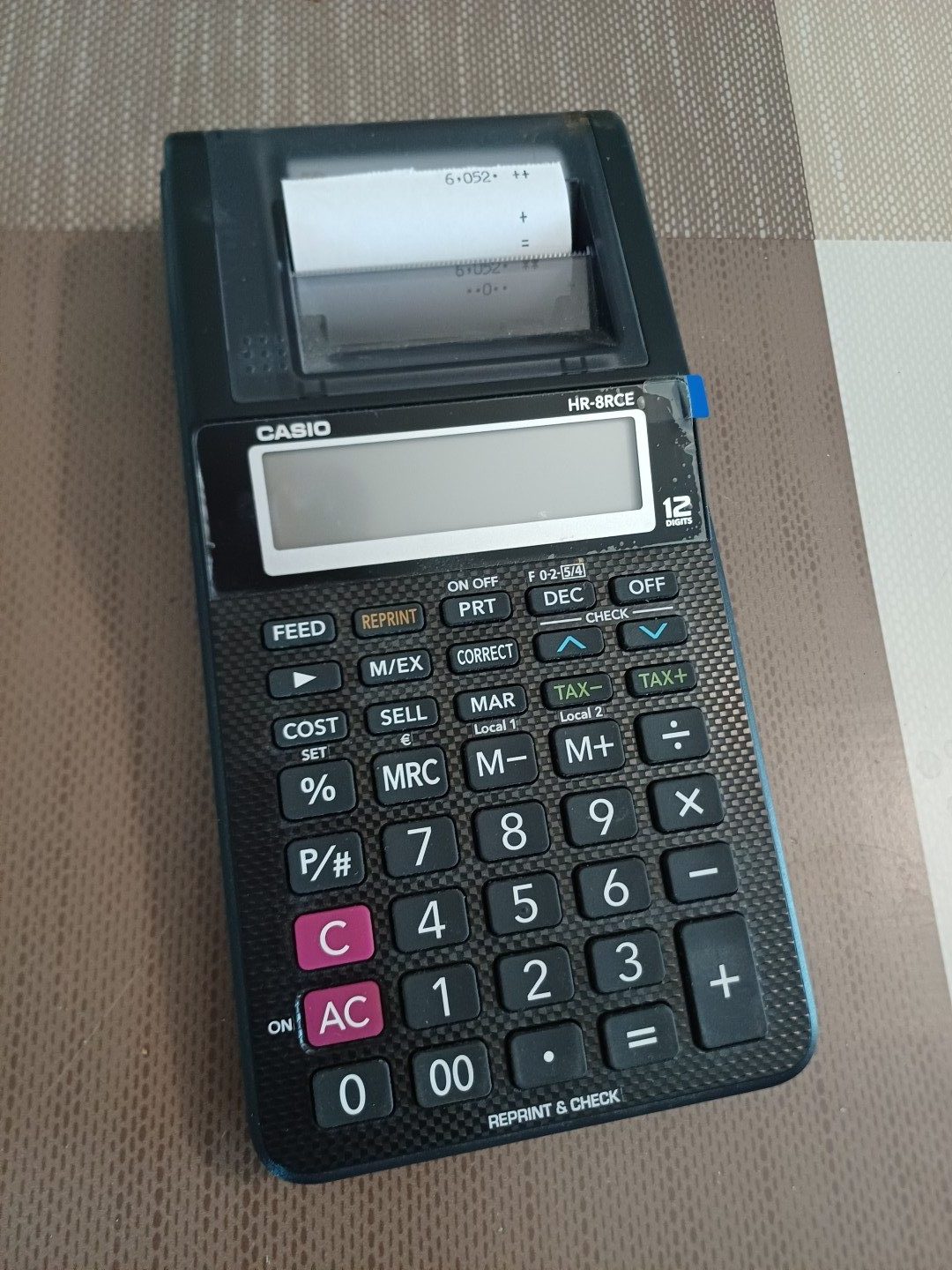 Calcolatrice Casio Nera con Stampa 12 Cifre / Casio Black Printing Calculator 12 Digits image 2