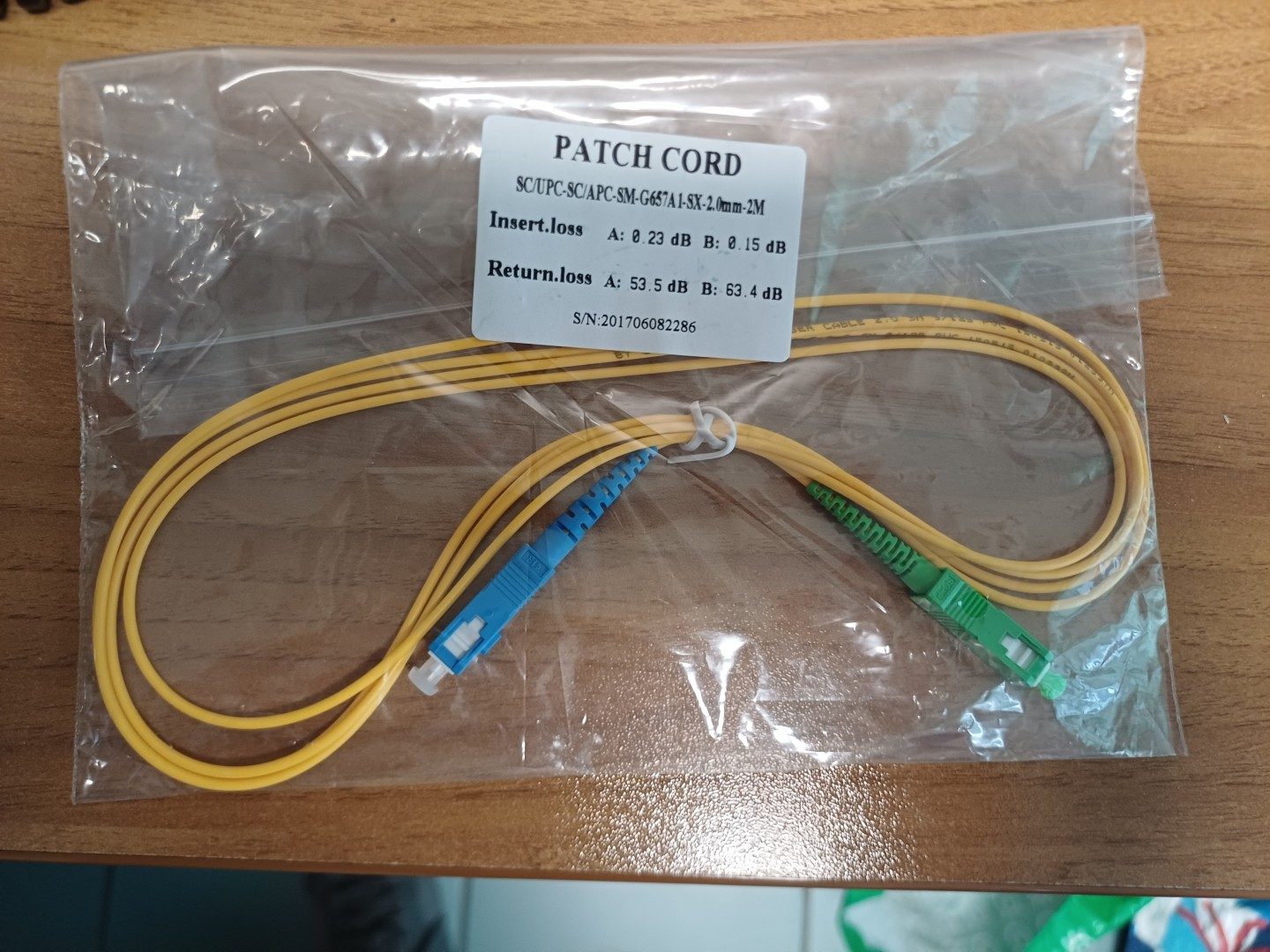 Patch Cord SC/UPC-SC/APC SM Yellow 2M Optical Fiber Cable image 2