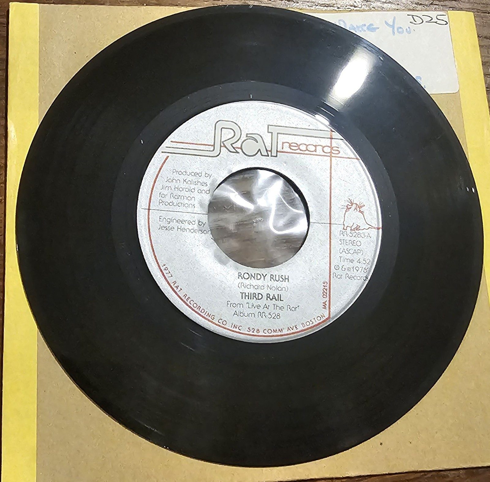 Third Rail Rondy Rush Sweet Jane Ra Records 7" Vinyl Singles