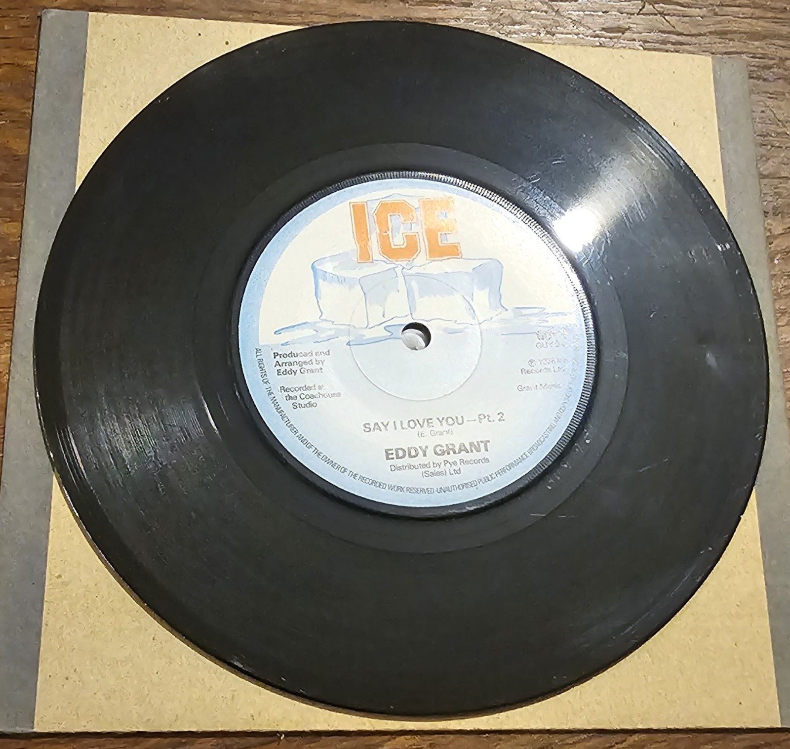 Eddy Grant Say I Love You Ice GUY 9 7" Vinyl Single Signed image 3