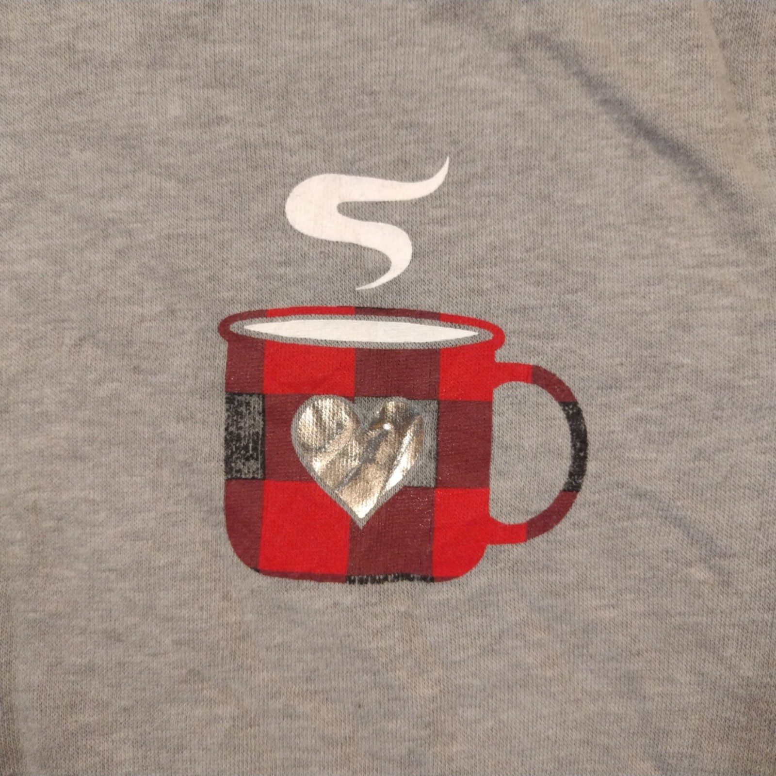 Grey Coffee Mug Print Sweatshirt Medium Unbranded image 3