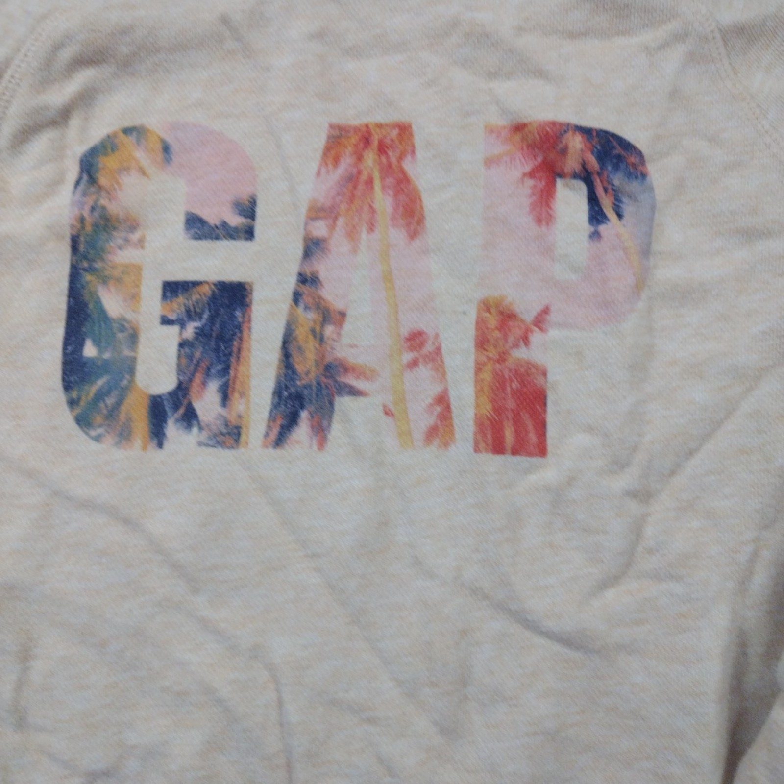 Gap Kids Beige Floral Logo Sweatshirt XS image 2