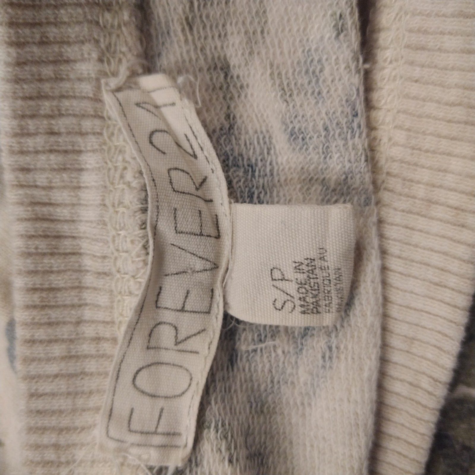 Forever 21 Women's Cream Blue Floral Sweatshirt Small image 3
