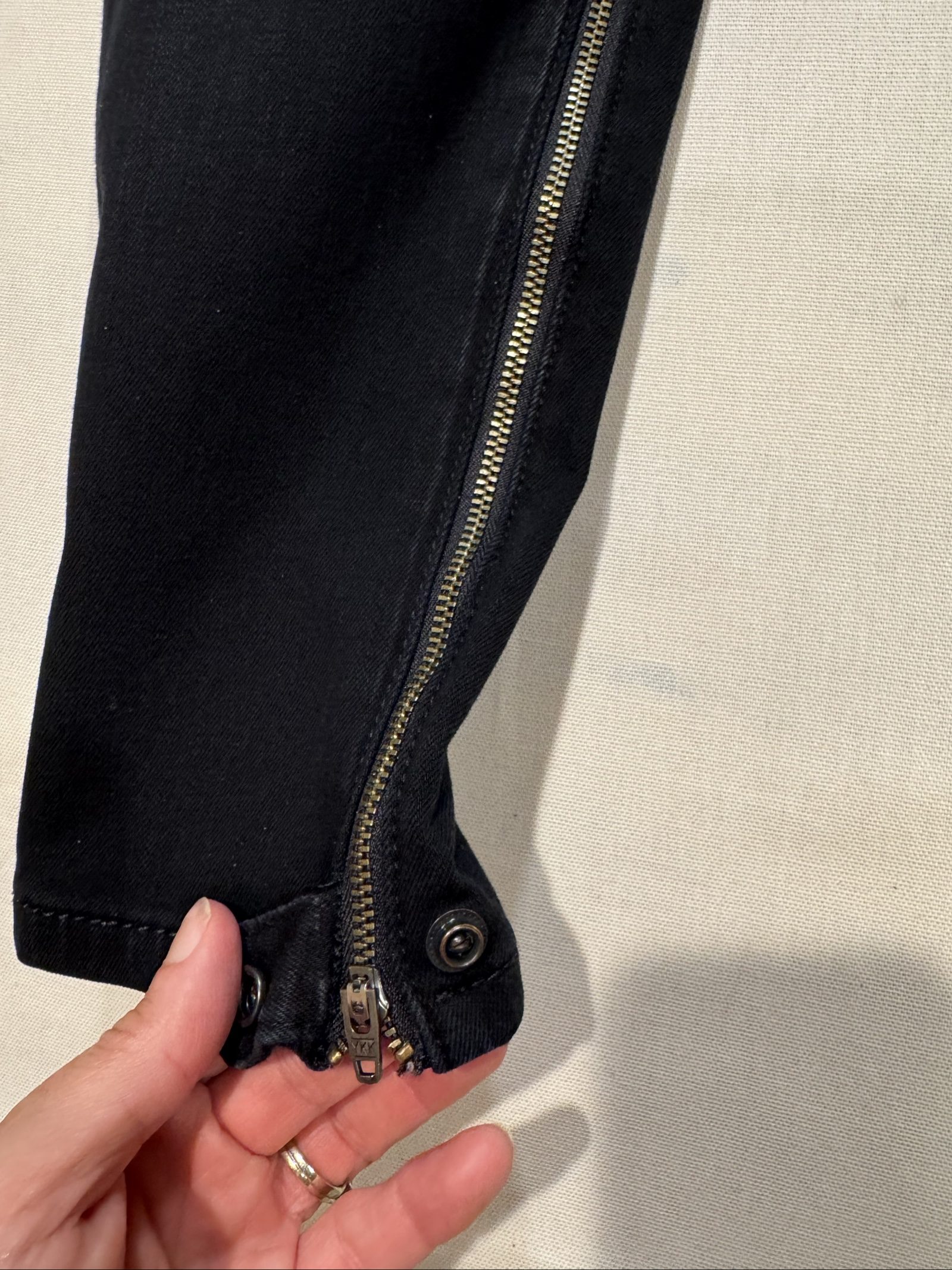 Women’s Pilcro and the Letterpress No. 27 Moto Skinny Jeans - Black - Size 27 image 2