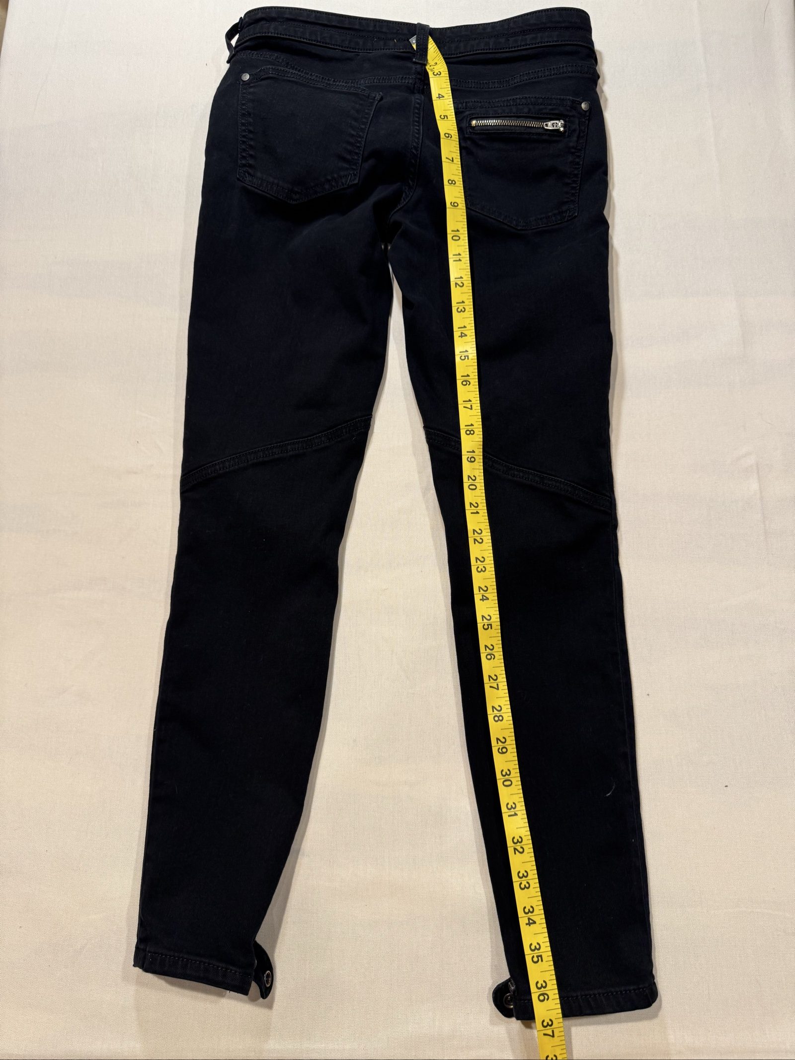 Women’s Pilcro and the Letterpress No. 27 Moto Skinny Jeans - Black - Size 27 image 3
