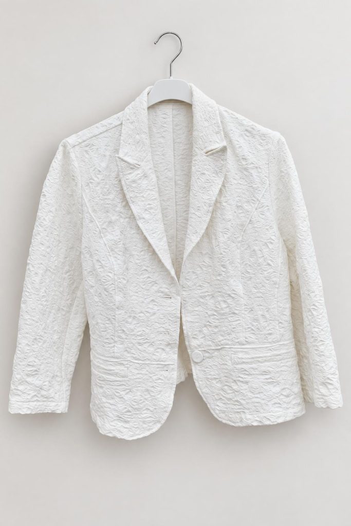 Marks & Spencer Damen Weiß Blazer Große Large Jacquard Muster
