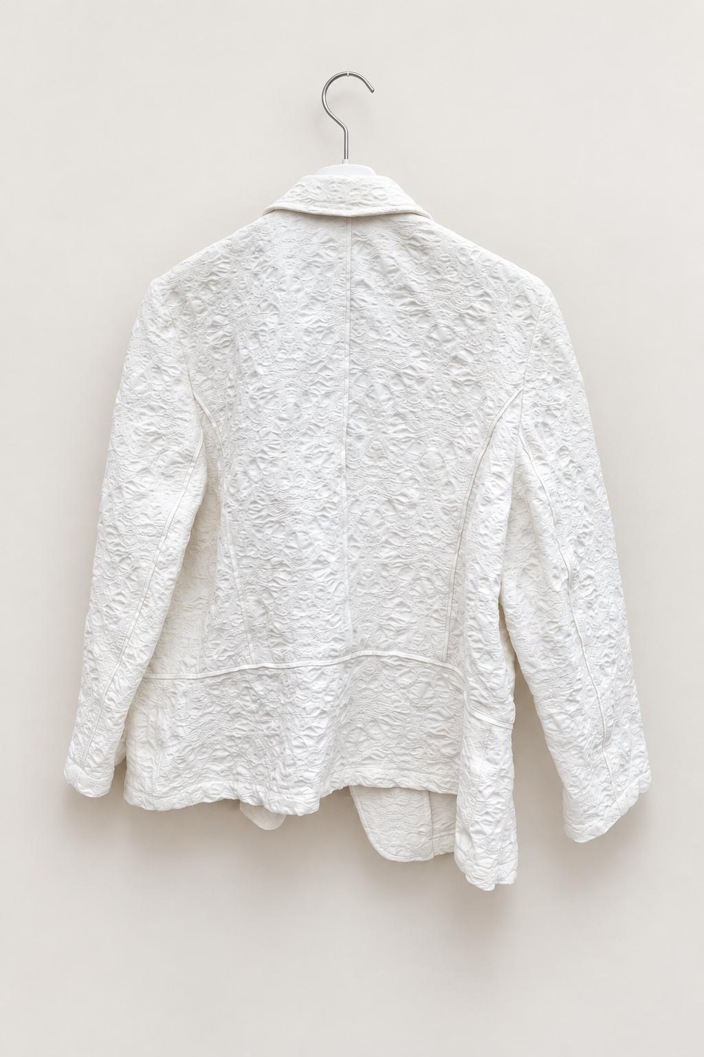 Marks & Spencer Damen Weiß Blazer Große Large Jacquard Muster image 2