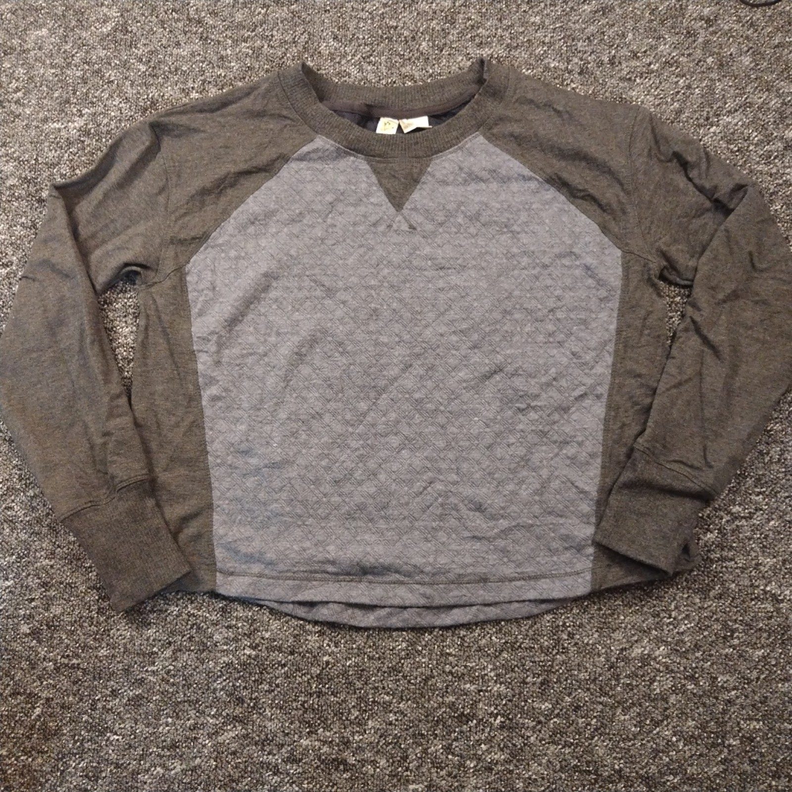 Nobody Grey Quilted Sweatshirt Medium