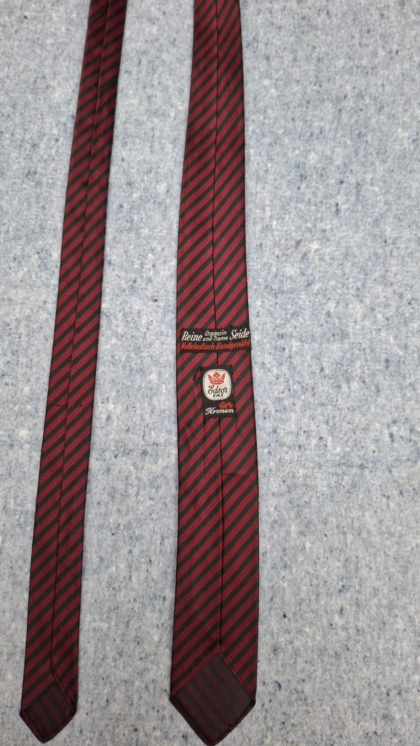 Edgar FMT Rote & Schwarze Gestreifte Seidenkrawatte image 2