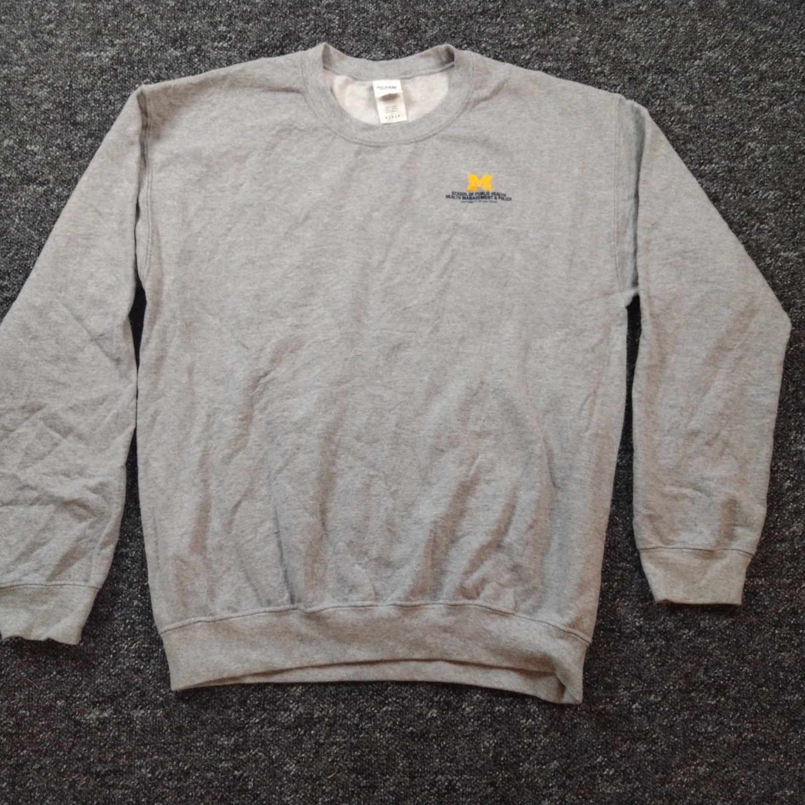 Gildan Unisex Grey University of Michigan Sweatshirt Medium