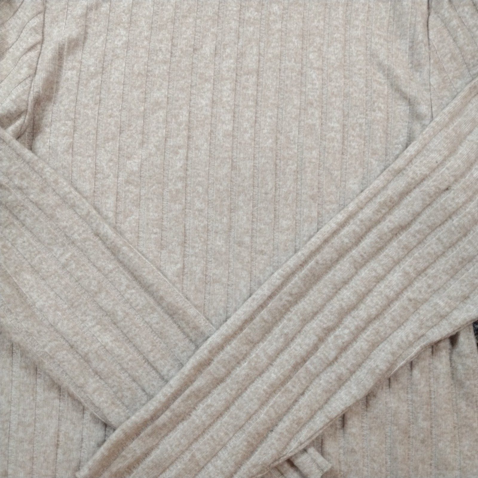 F&F Women Beige Ribbed Turtle Neck Jumper UK 12 image 2