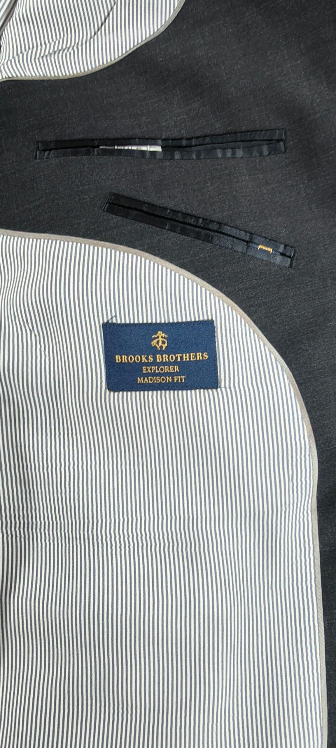 Brooks Brothers Dark Grey Madison Fit Explorer Wool Blazer Size 48L image 2