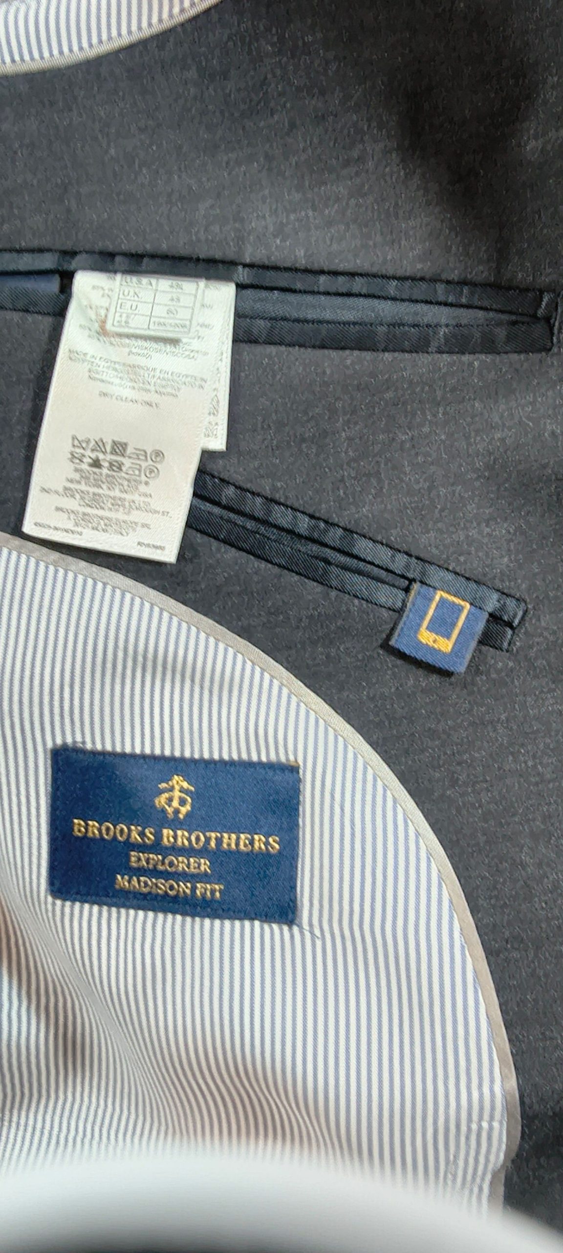 Brooks Brothers Dark Grey Madison Fit Explorer Wool Blazer Size 48L image 3