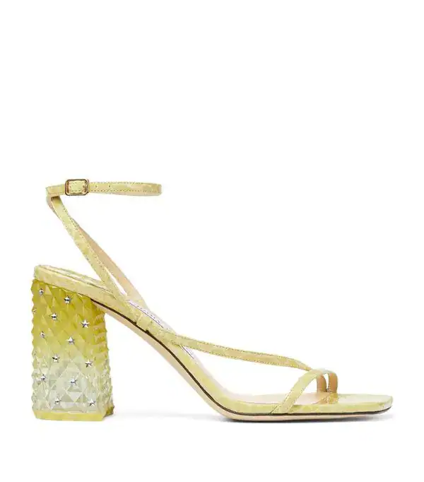Jimmy Choo Snake-Print Leather Strappy Sandals Size 38 image 4