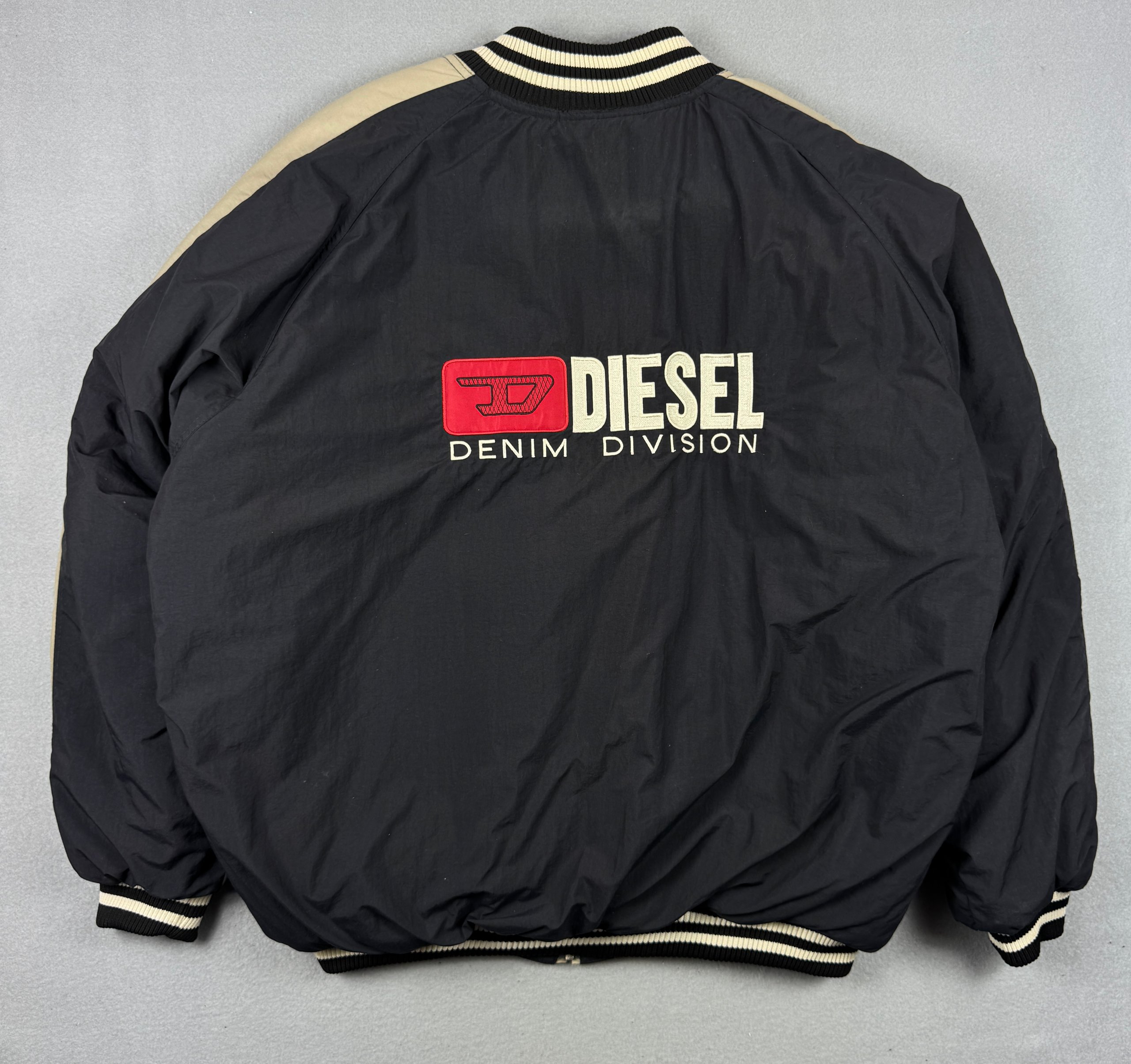 Vintage Diesel Denim Division Warm Oversize Nylon Bomber Jacket Size XL