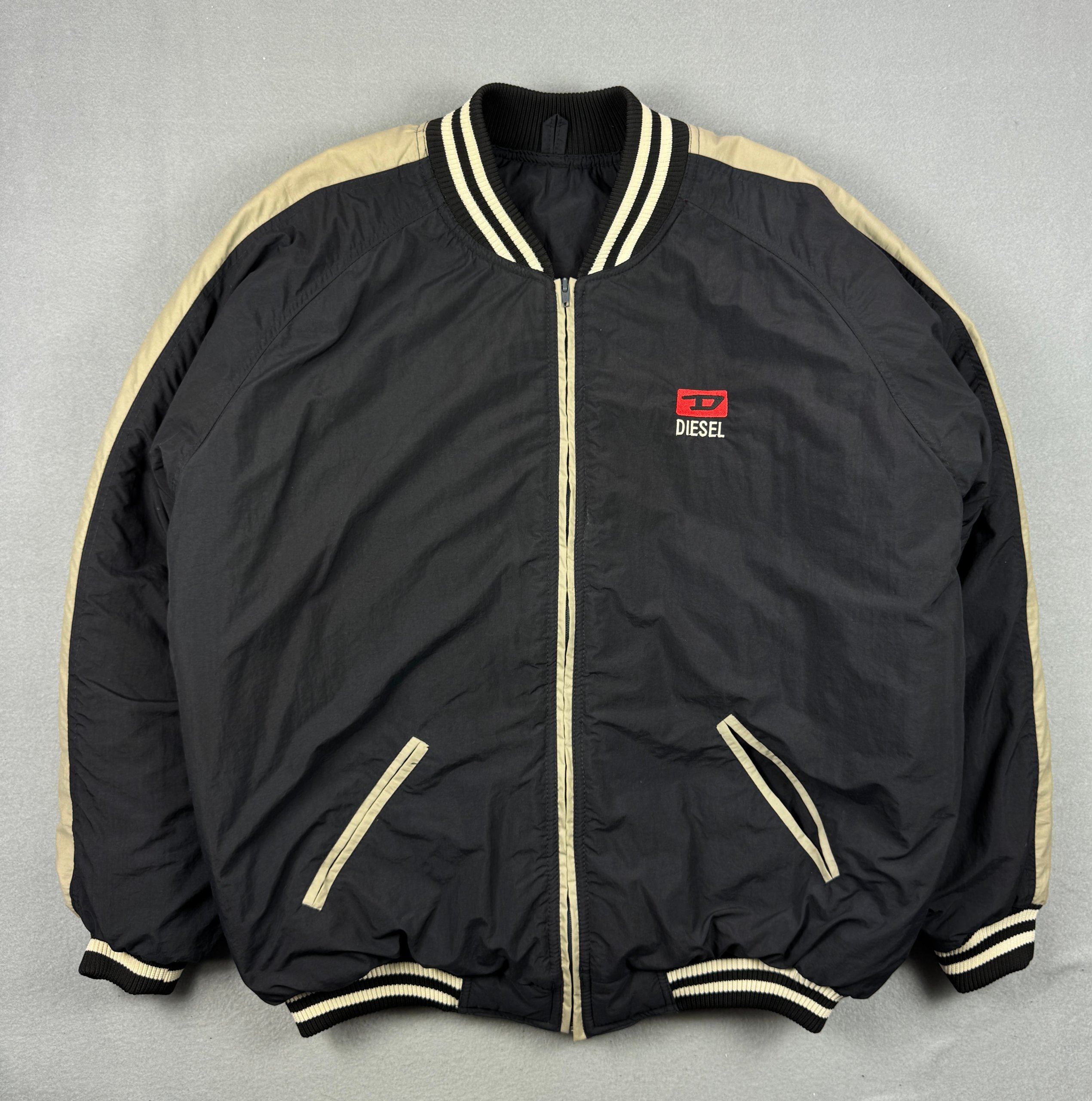 Vintage Diesel Denim Division Warm Oversize Nylon Bomber Jacket Size XL image 2