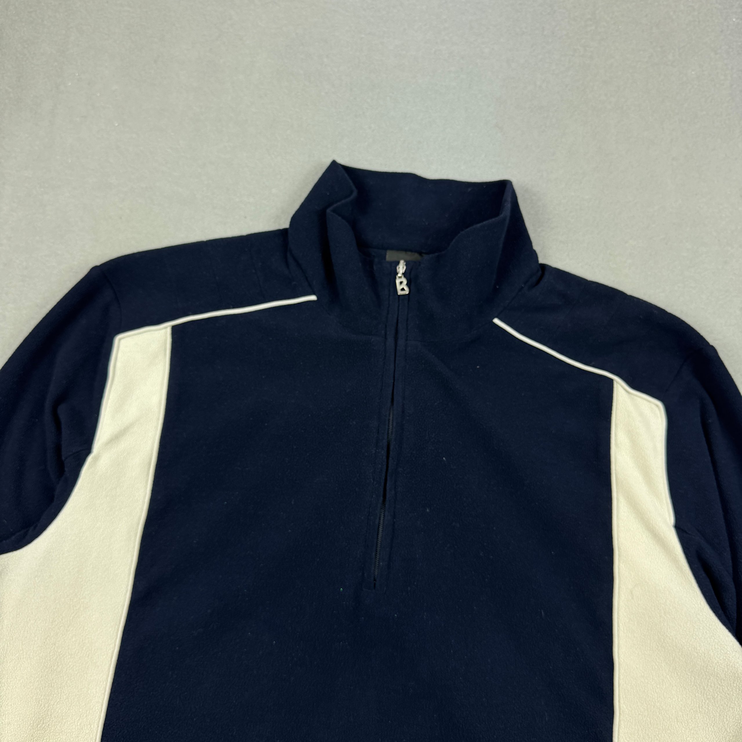 Bogner Sports Blue / White Warm Fleece 1/4 Zip Pullover Size L image 5