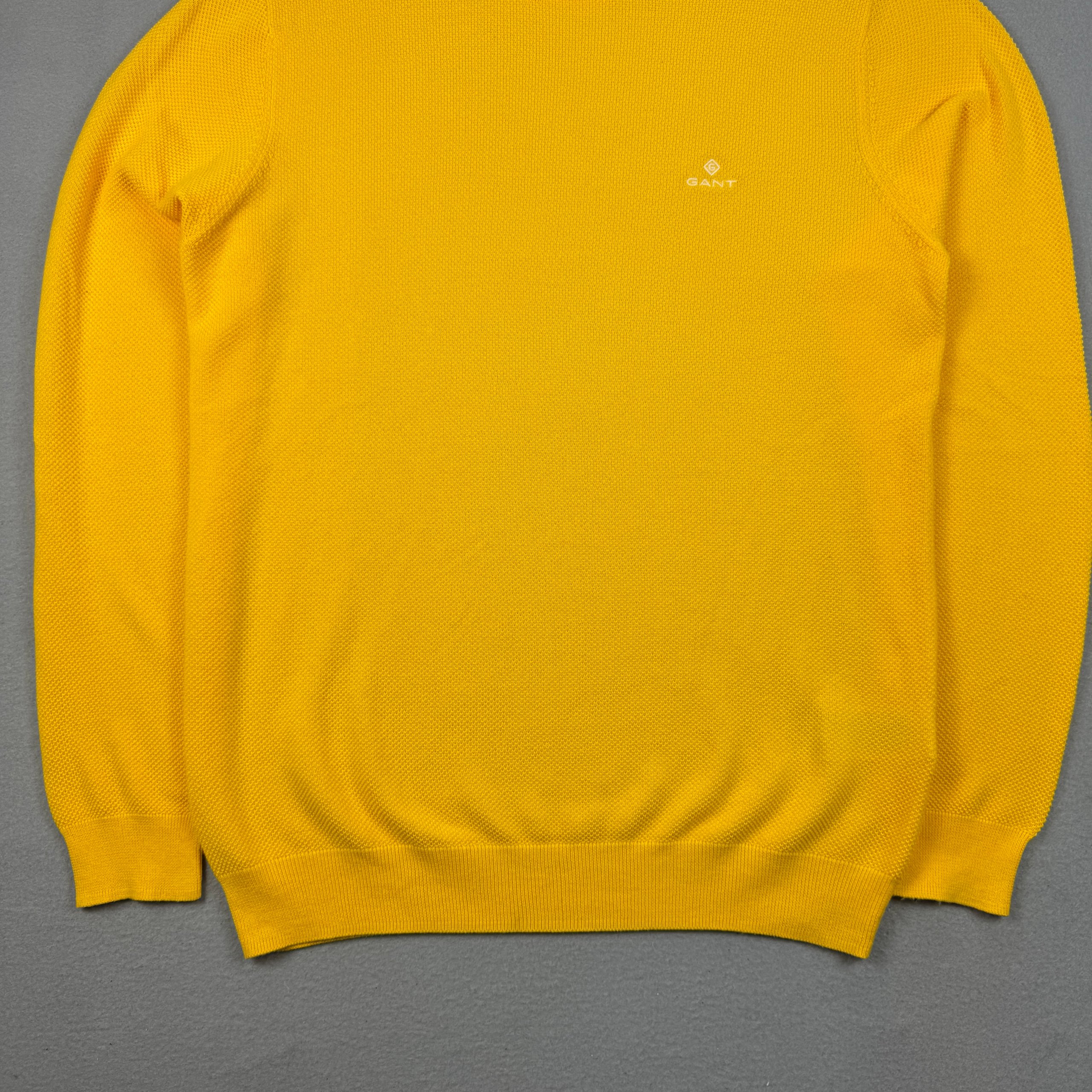 GANT Yellow Crew Neck Sweater Embroidered Logo Size XL image 3
