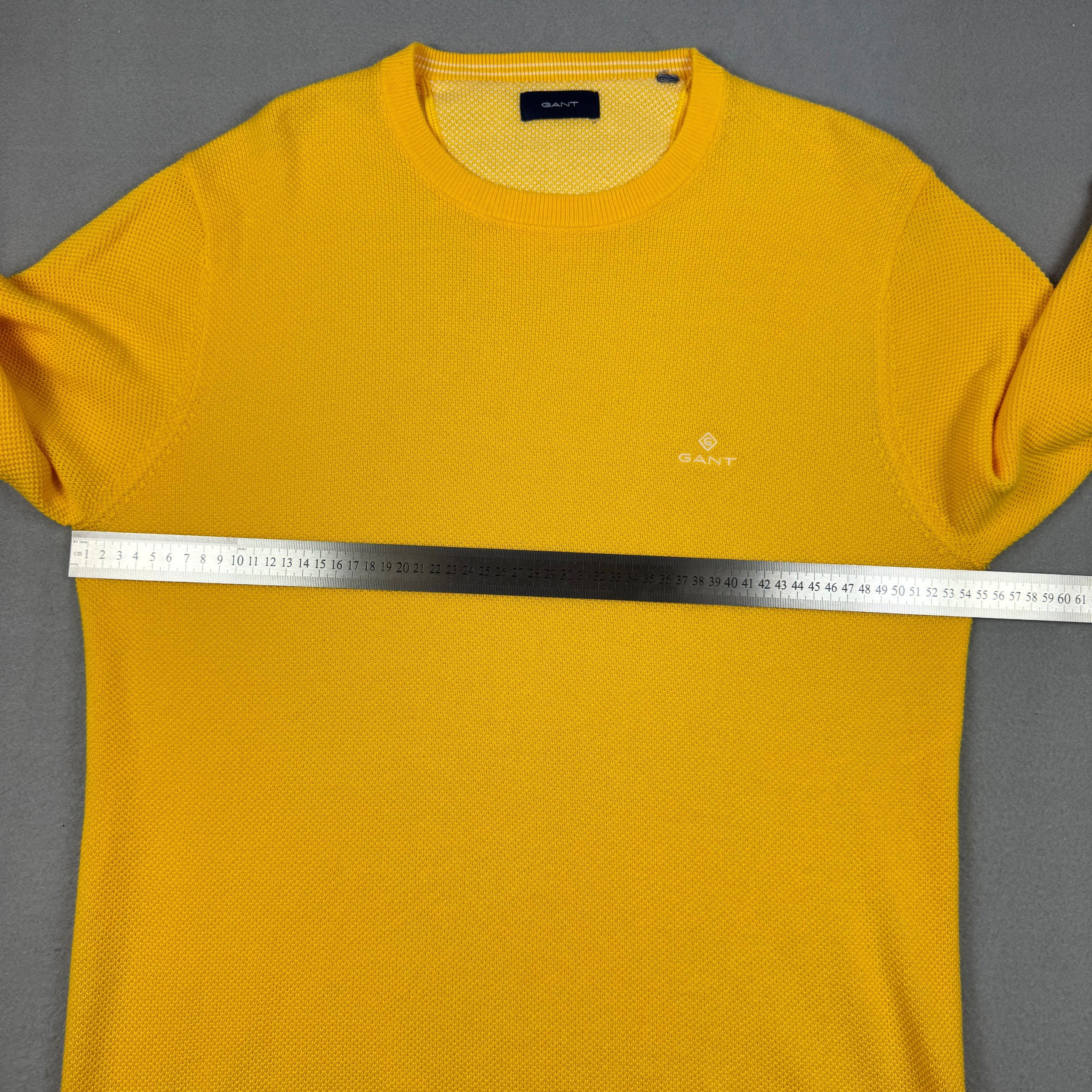 GANT Yellow Crew Neck Sweater Embroidered Logo Size XL image 6