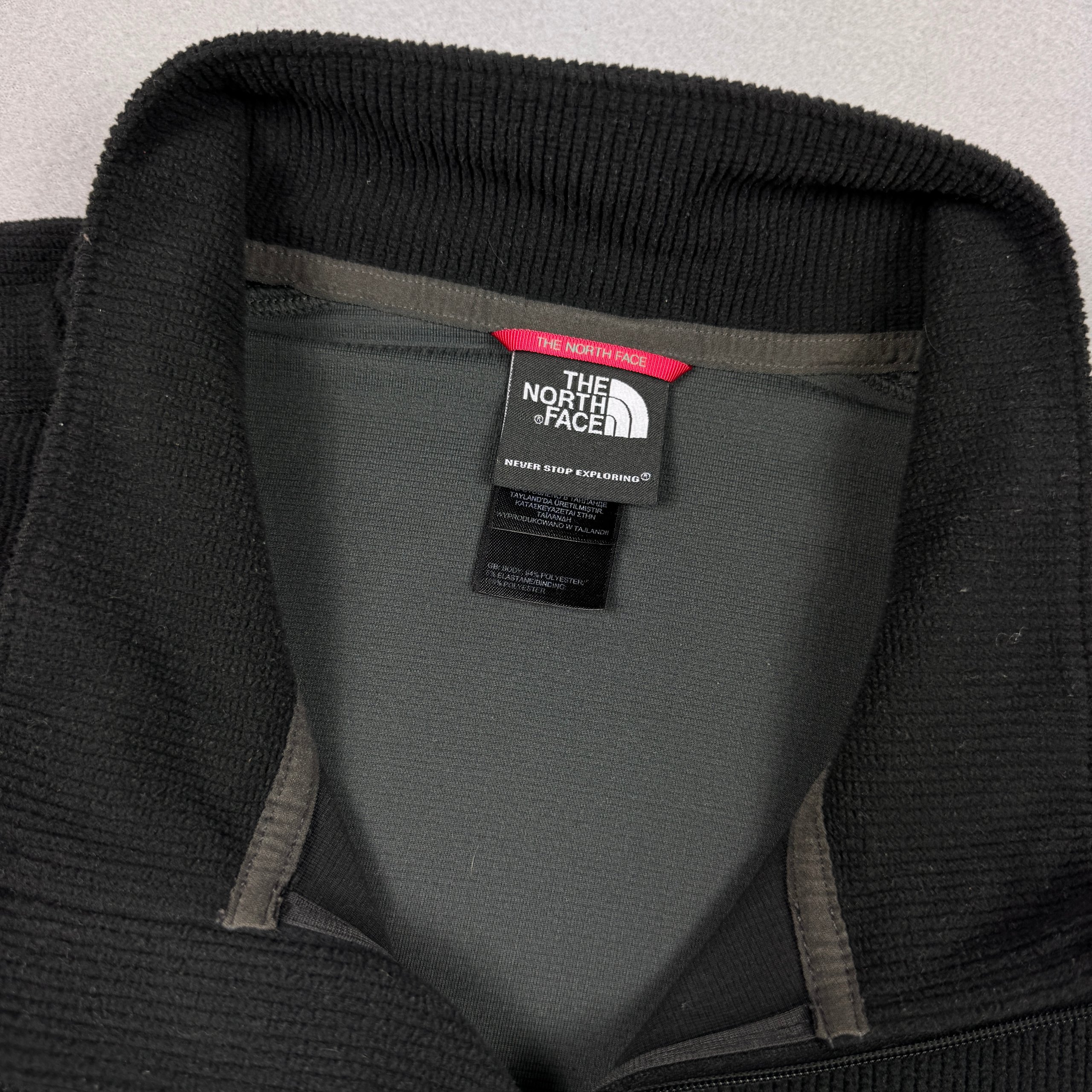 The North Face Black & Grey Half-Zip Waffle Fleece Sweatshirt Size XXL image 7