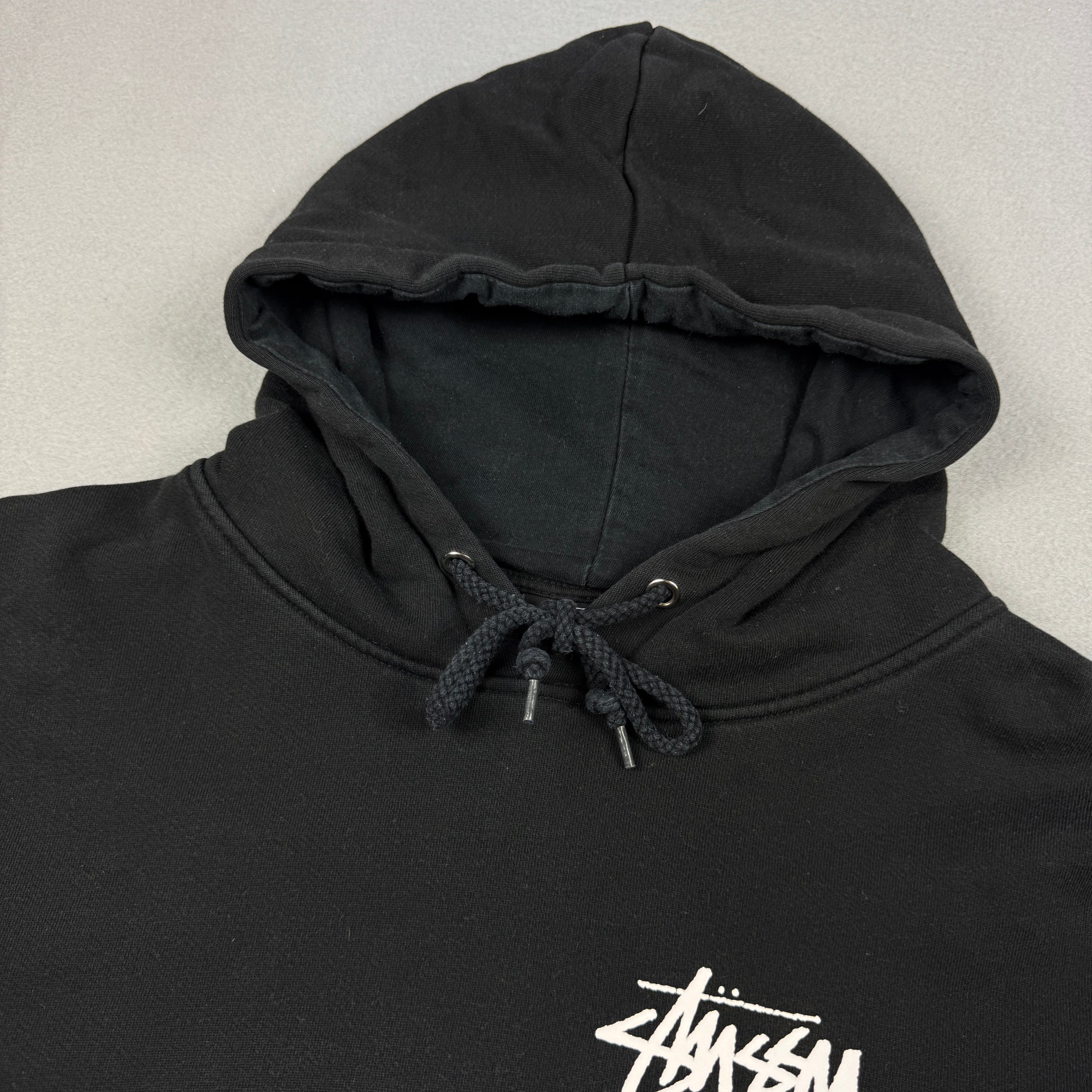 Stussy Black Hoodie Large Backside Logo Print Size M image 8