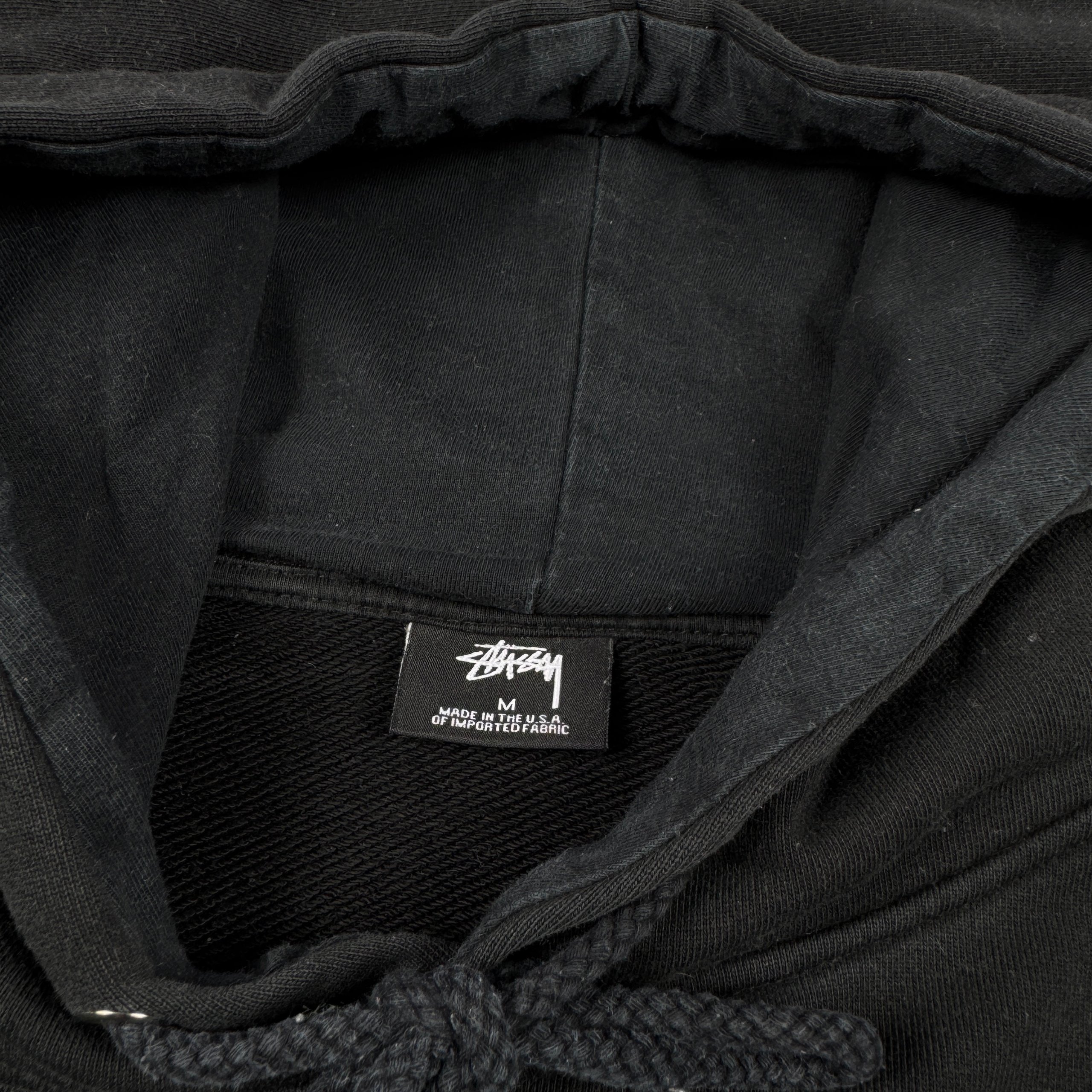 Stussy Black Hoodie Large Backside Logo Print Size M image 9