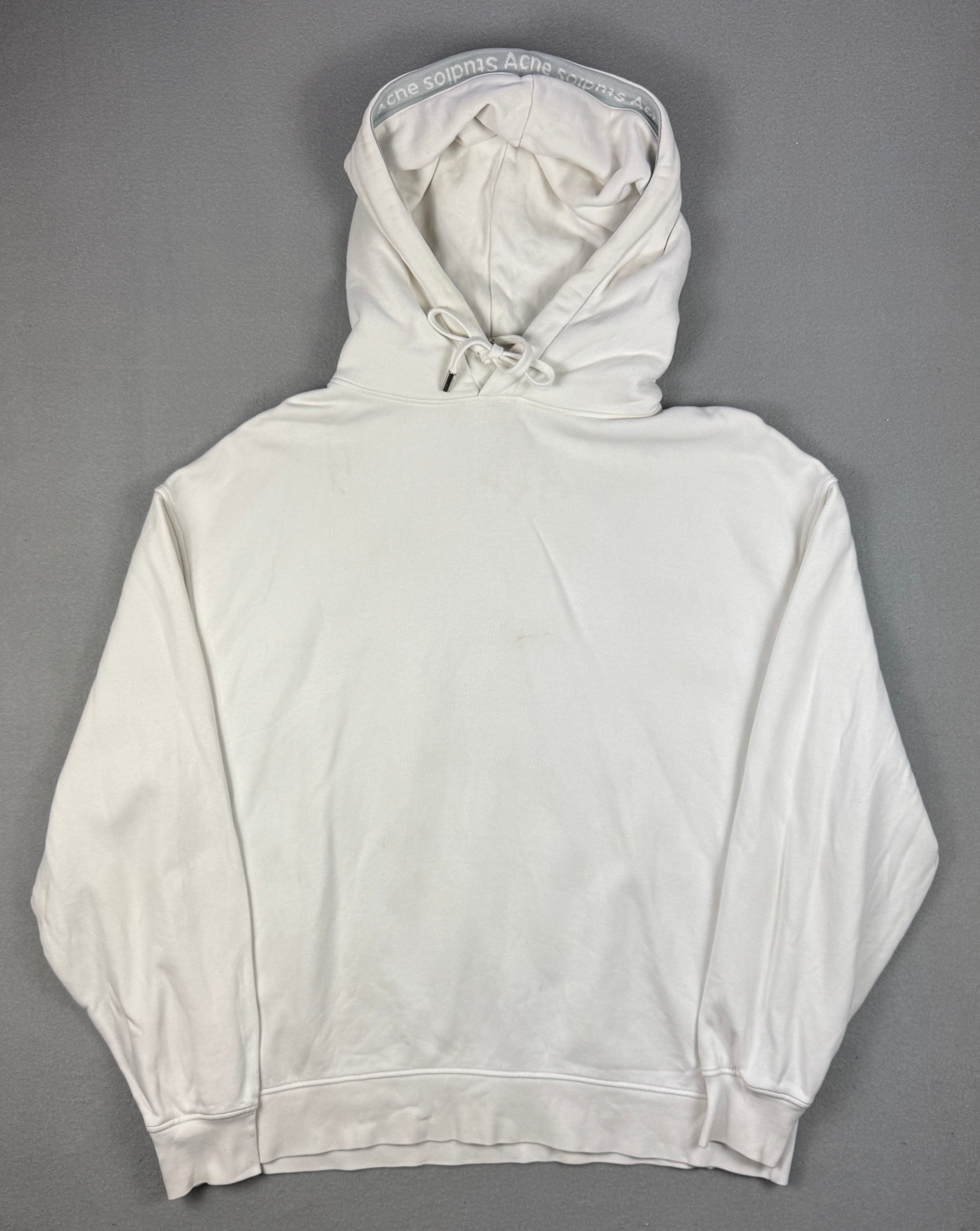 Acne Studios Yala Oversize White Heavy Cotton Hoodie Men`s Size S-M