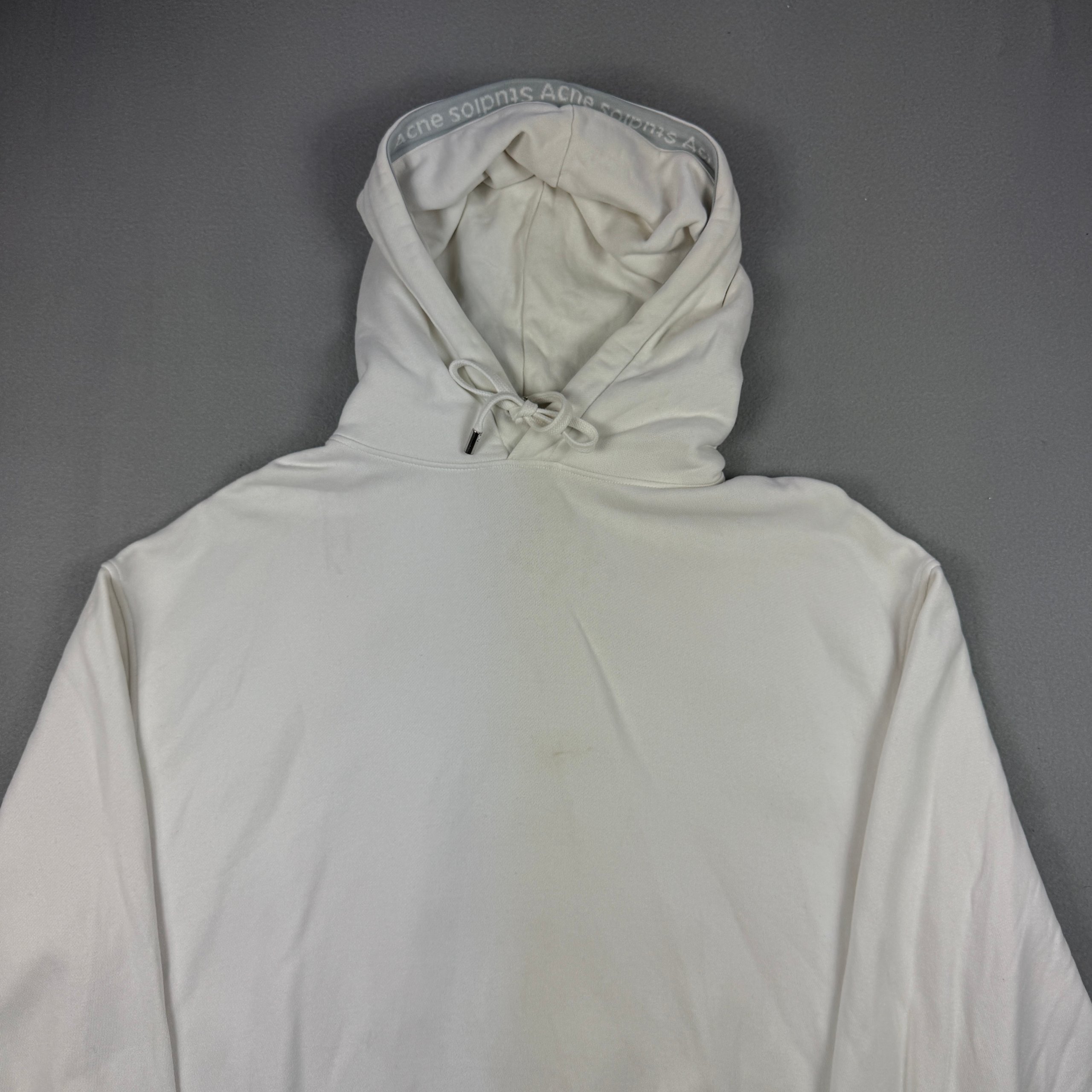 Acne Studios Yala Oversize White Heavy Cotton Hoodie Men`s Size S-M image 2