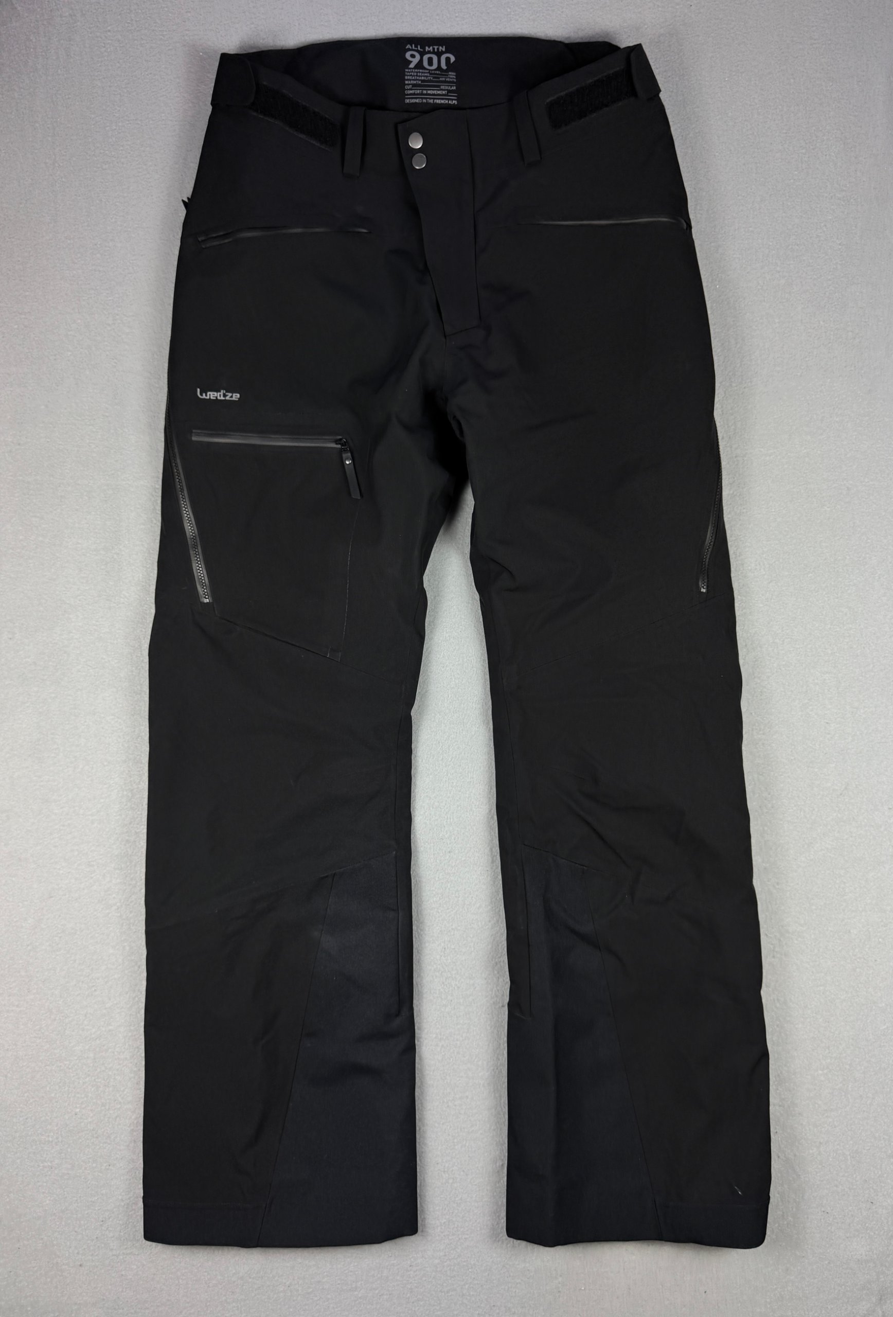 Wed'ze 900 Recco Black Ski Snow Pants Weather-Resistant Size L