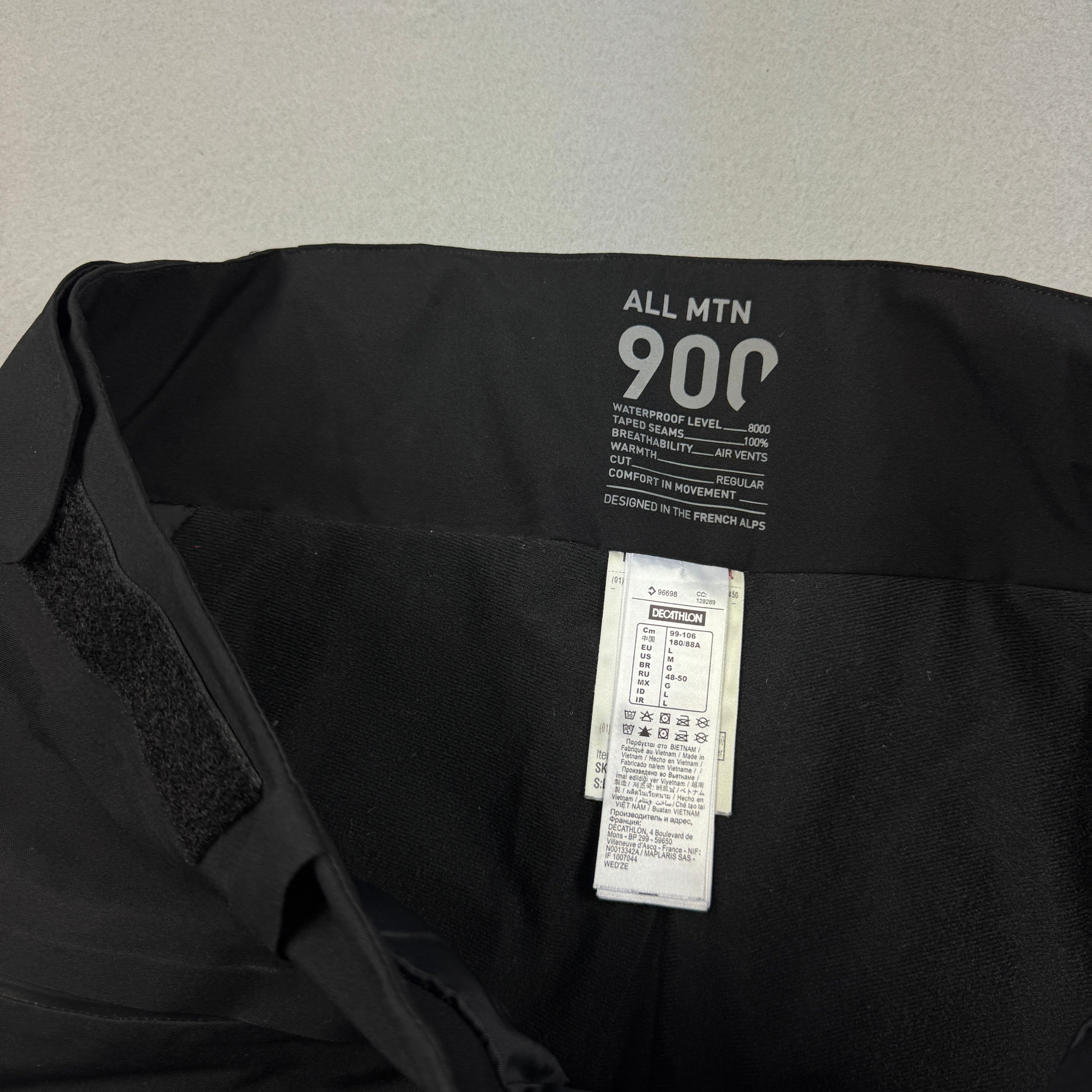 Wed'ze 900 Recco Black Ski Snow Pants Weather-Resistant Size L image 10