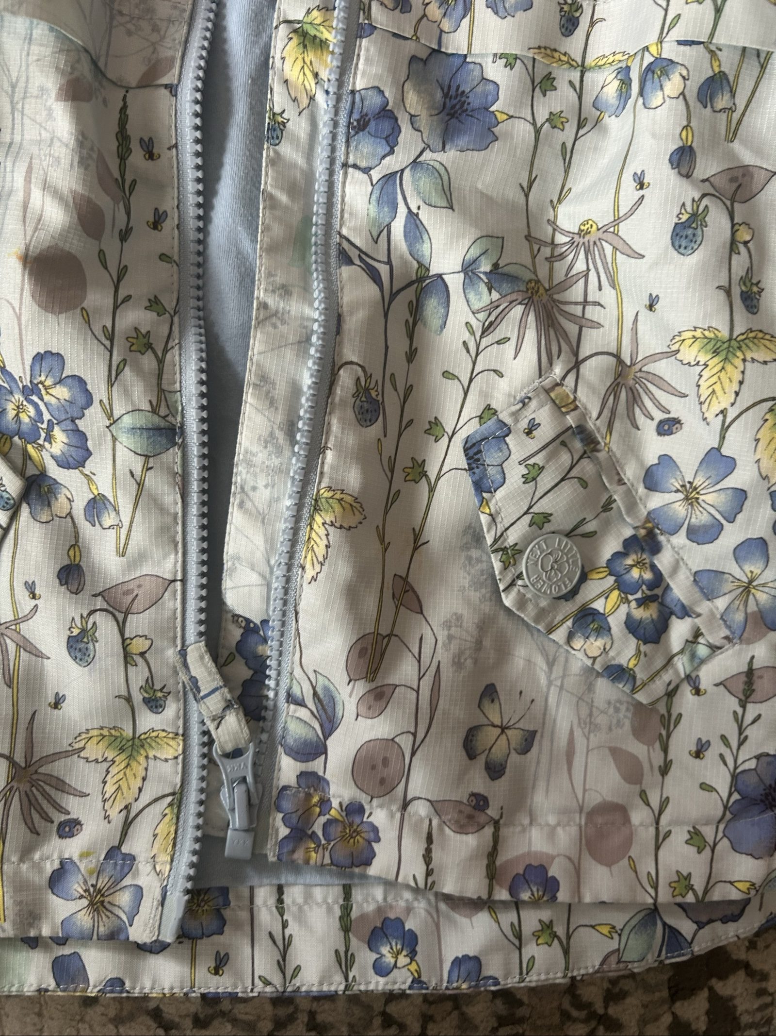 Next Kids' Blue Floral Hooded Jacket Age 3-4 Years image 3