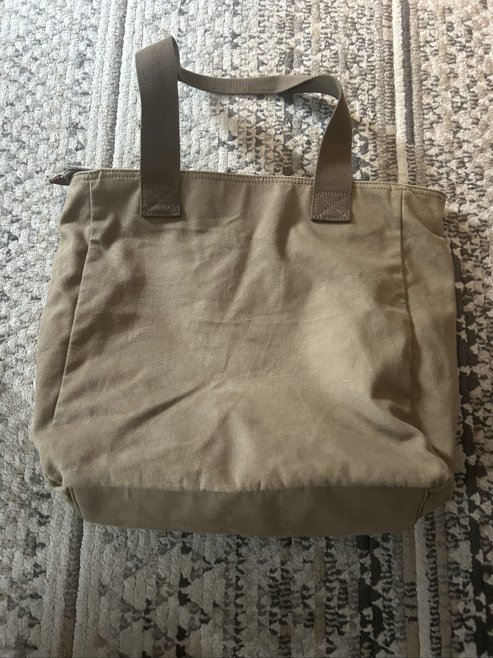 Levi's Brown Canvas Tote Bag Unisex with Striped Lining image 6