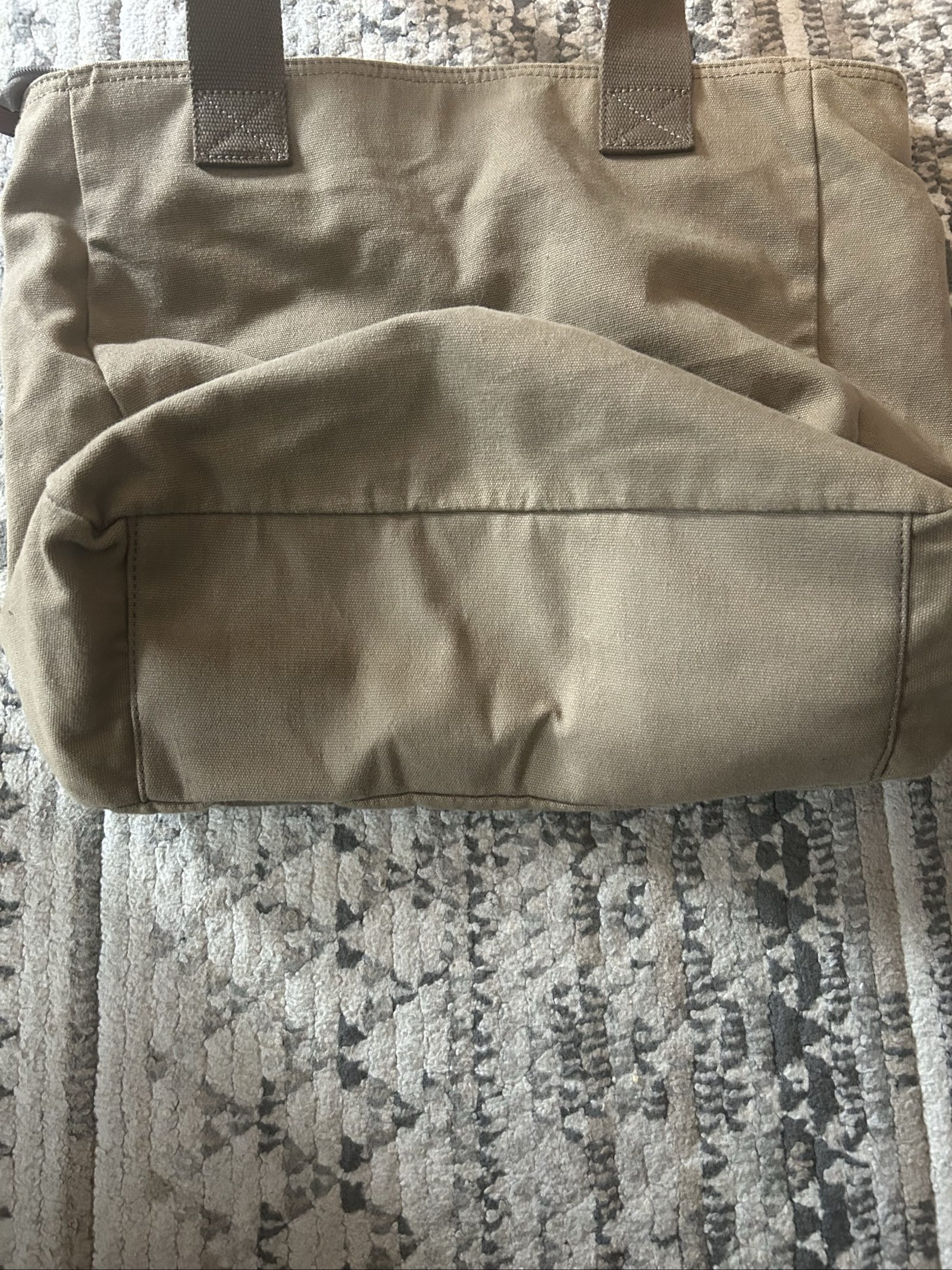 Levi's Brown Canvas Tote Bag Unisex with Striped Lining image 7