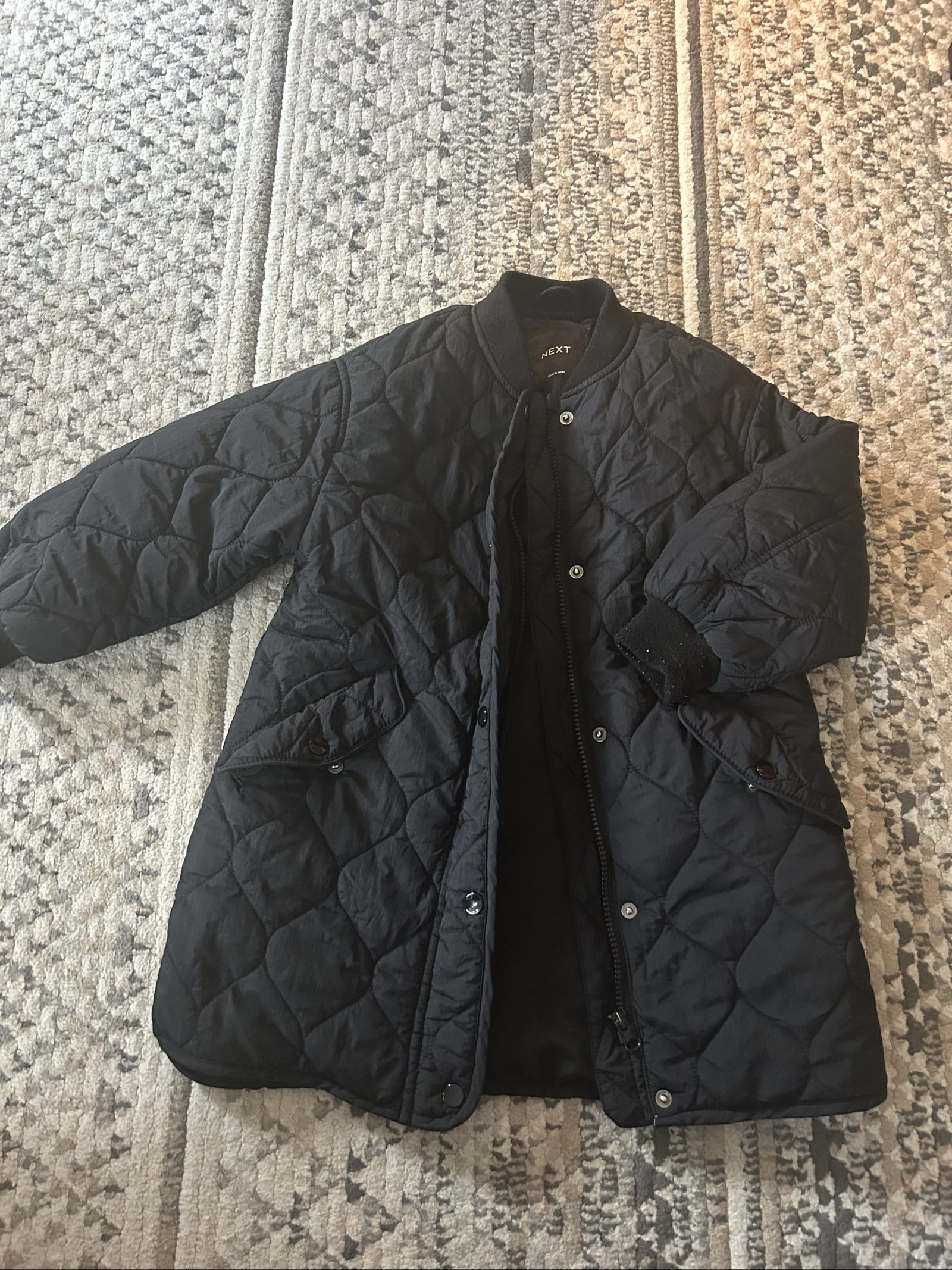 Next Black Quilted Coat Girls 5 Yrs
