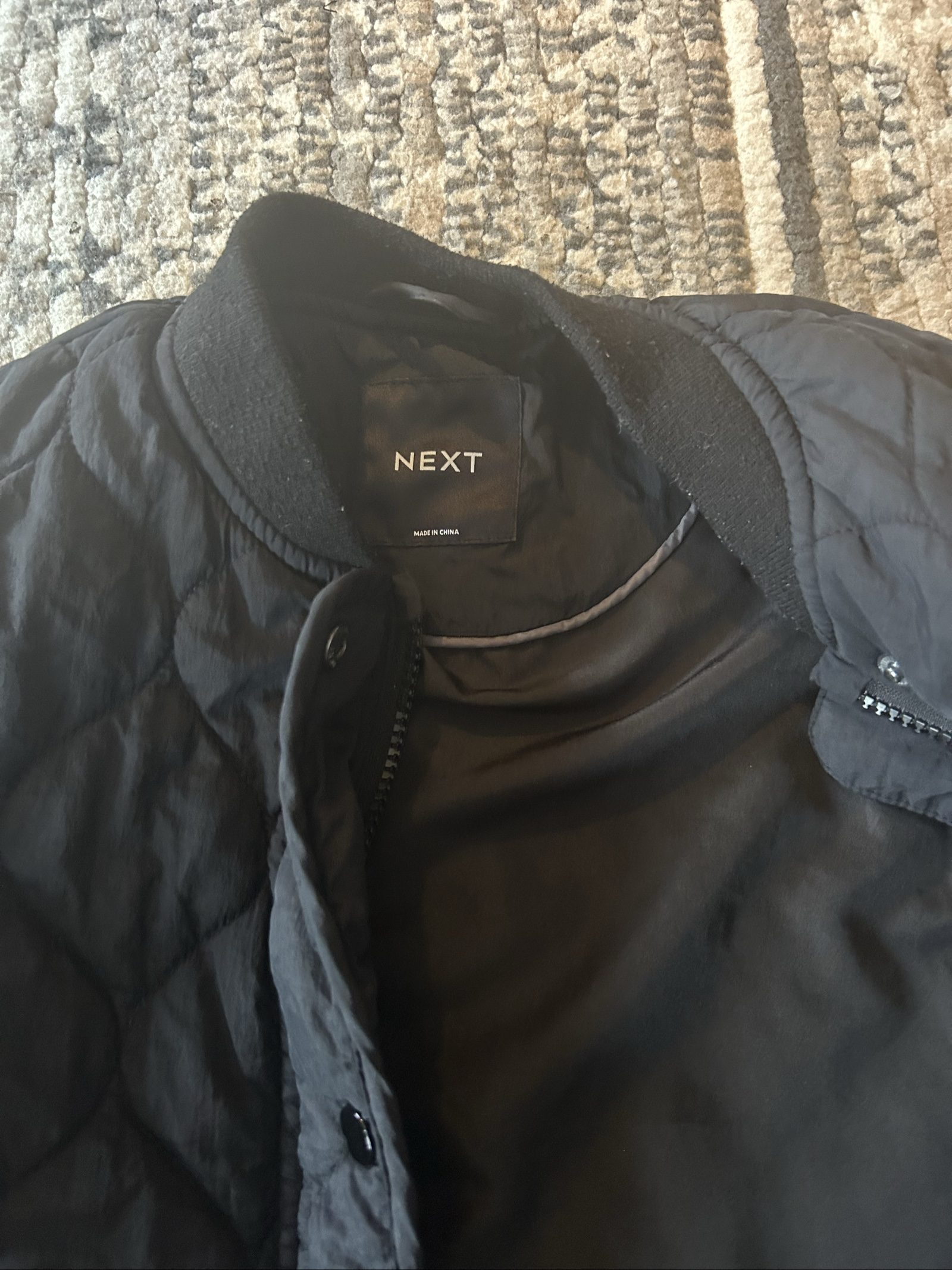 Next Black Quilted Coat Girls 5 Yrs image 2