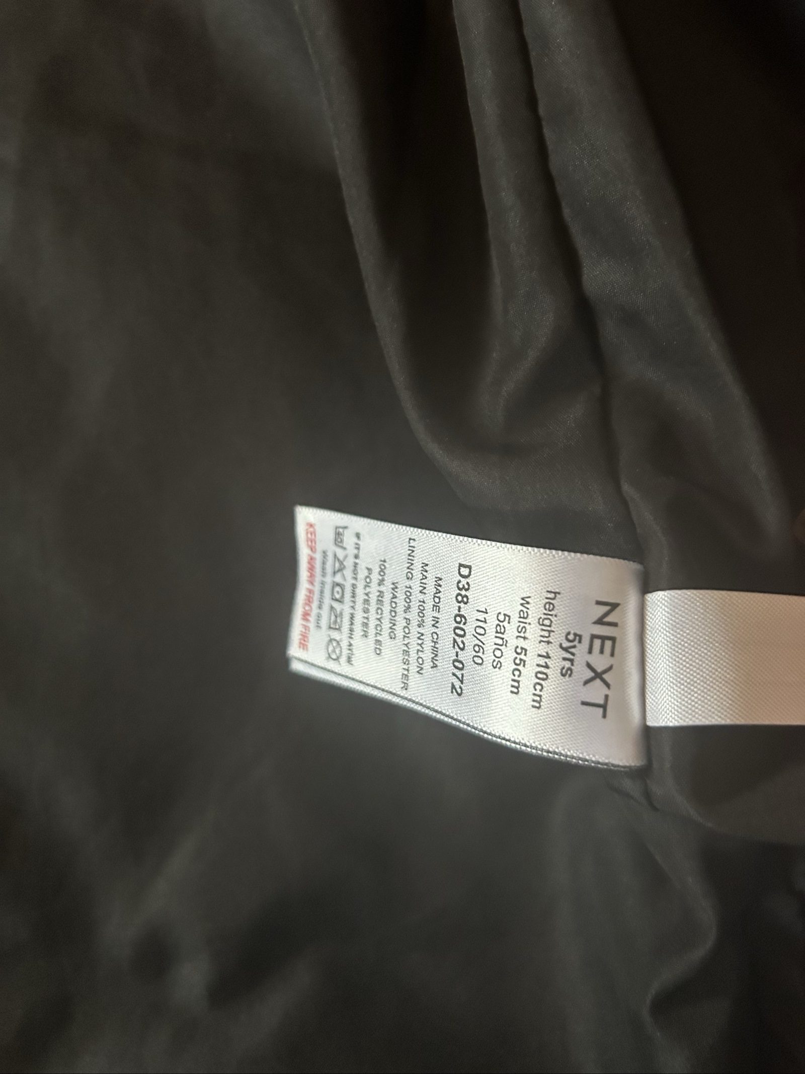 Next Black Quilted Coat Girls 5 Yrs image 3