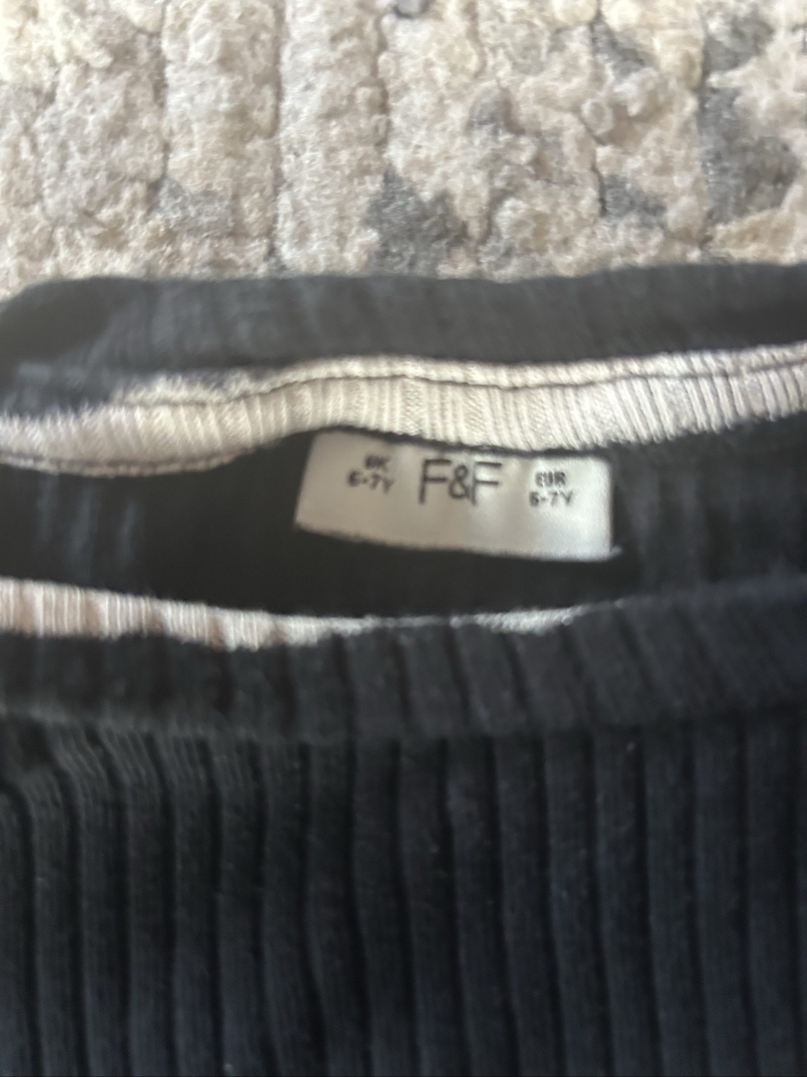 F&F Kids Black & White Striped Ribbed Long Sleeve Top 6-7 Years image 2