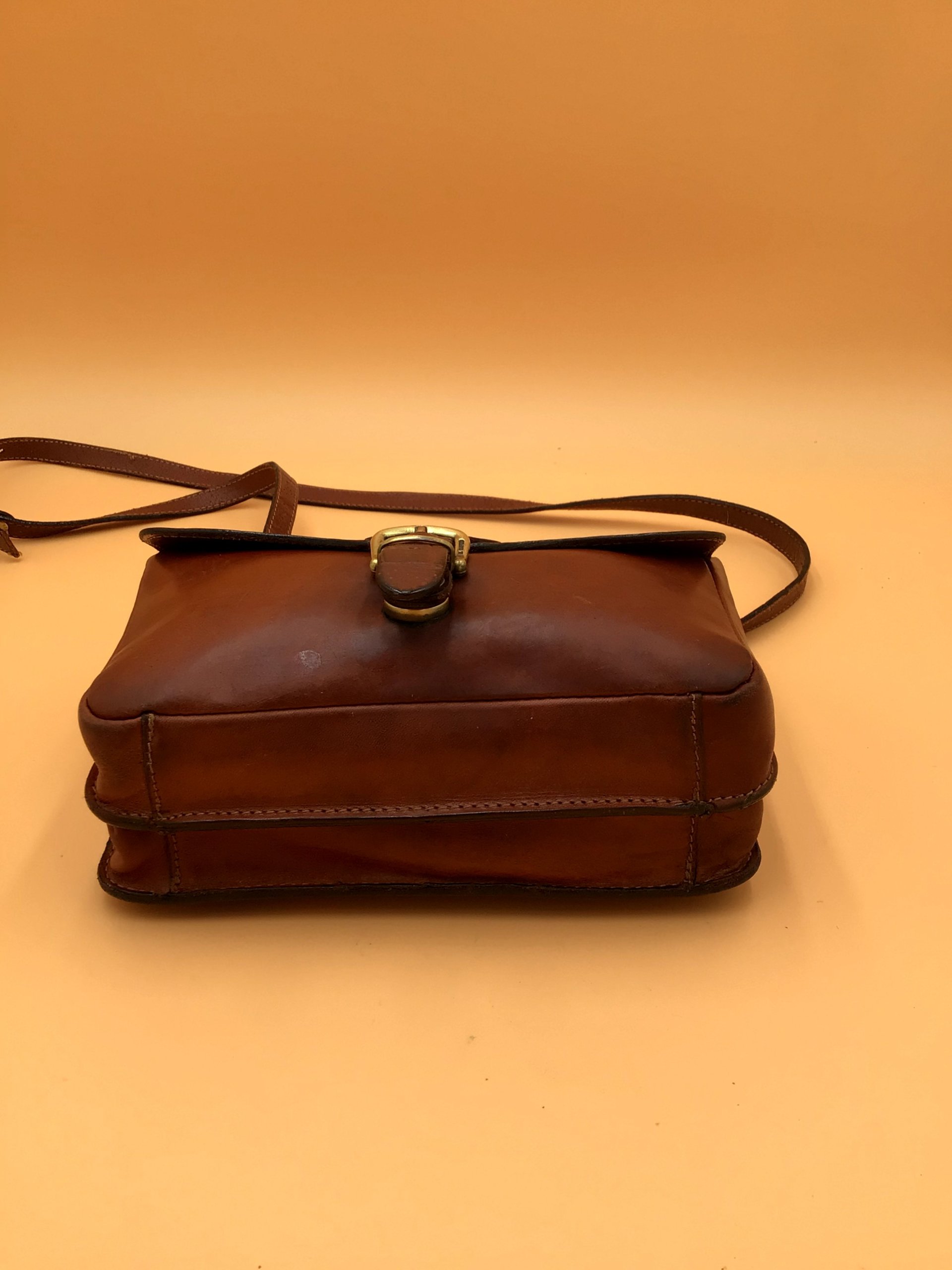 Borsa a tracolla Vintage 1980 El Camper in pelle marrone Made in Italy image 6