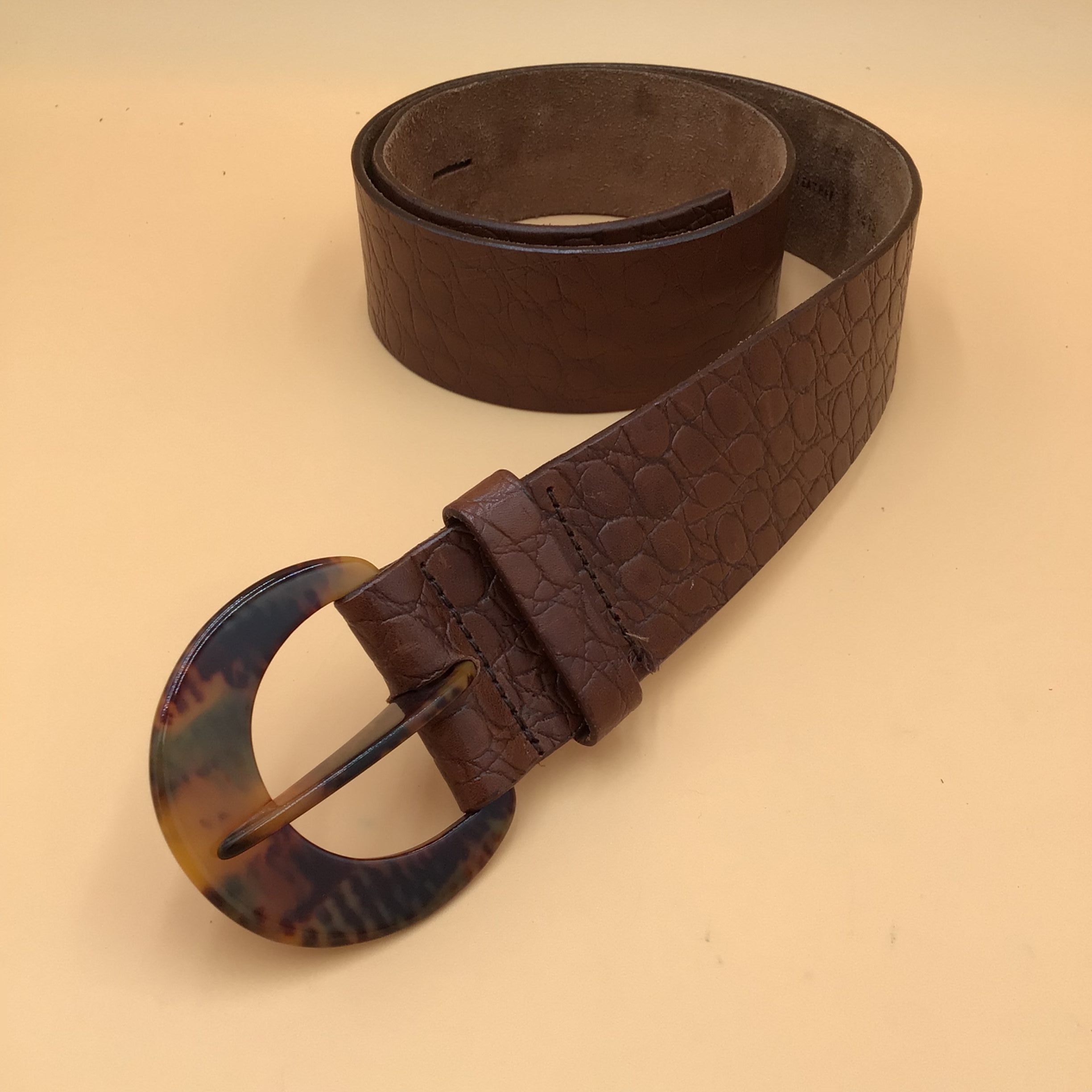 Cintura in Pelle marrone Sisley Vintage anni 90 made in Italy image 2